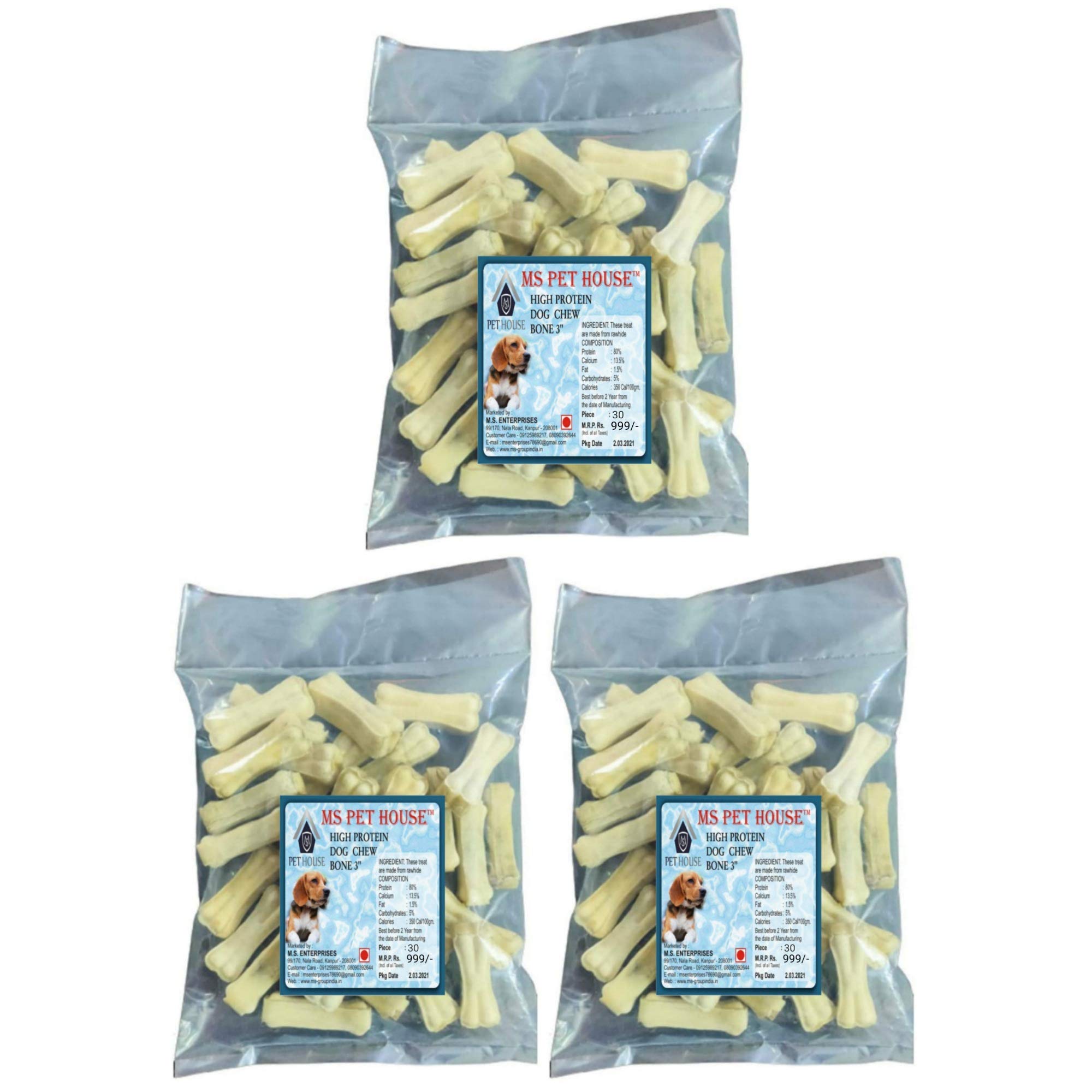 MS Pet House Rawhide Dog Chew Bone 3 Inches Pack of 90 Bones. (B08ZDV1F4S) Amazon Price History, Amazon Price Tracker