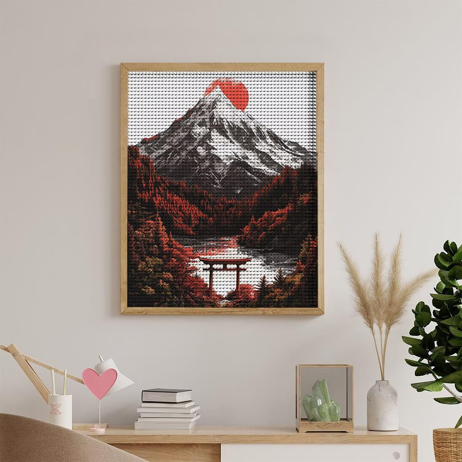 5D diamentowe zestawy do malowania artystycznego dla dorosłych, Mount Fuji Diamentowe zestawy do malowania, DlY Okrągłe pełne wiertło Zestaw artystyczny Klejnot Ścieg krzyżykowy Zestaw Początkujący