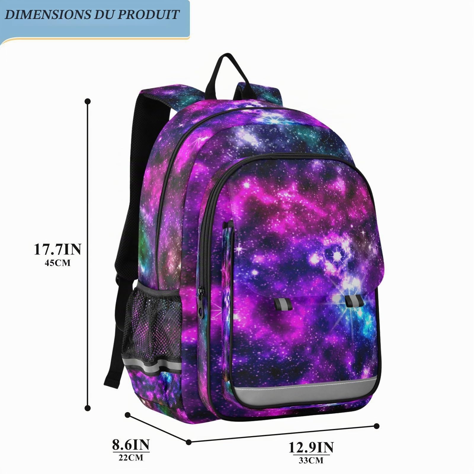 Sac à dos Tendance Galaxie pour Femme et Filles - Maternelle, Léger et Résistant à l'Eau, Rose, Taille Unique