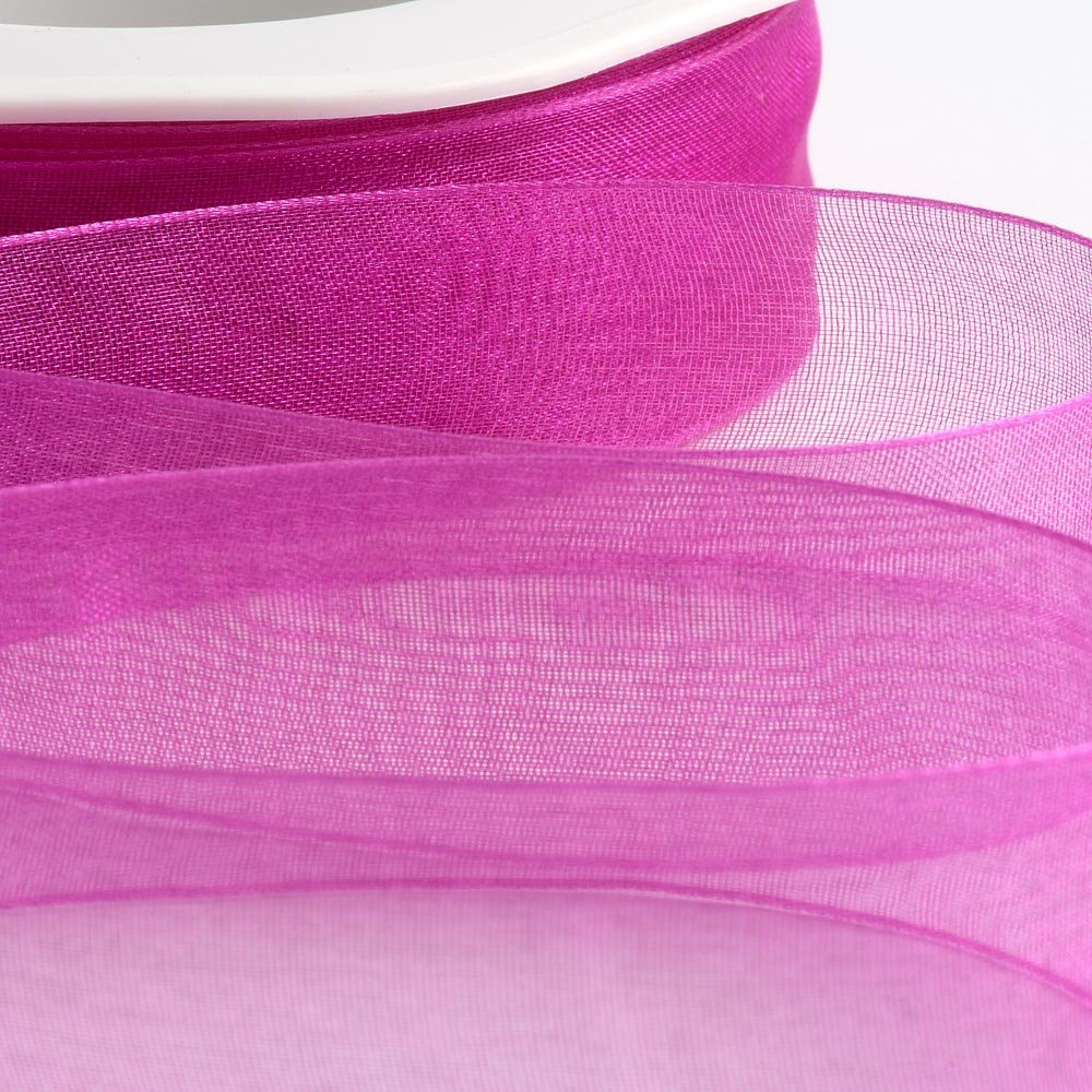 Italian Options Organza Chiffon Ribbon, Sheer Organza Ribbons for Gift Wrapping, Presents, Crafting, Wedding, Flower Bouquets, Birthday, Decorations, Décor, 38mm x 20 Metre Roll, Magenta