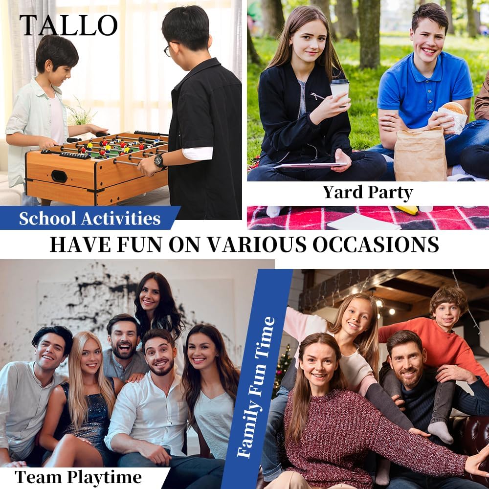 TALLO 20” Mini Foosball Table, Wooden Tabletop Soccer Game Set image 4