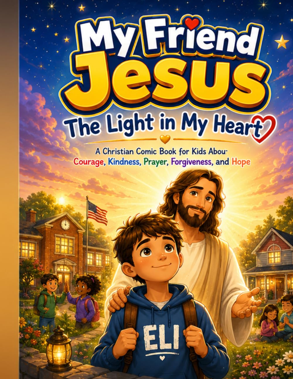 My Friend Jesus The Light in My Heart: A Christian Comic Book for Kids Abou Courage, Kindness, Prayer, Forgiveness, and Hope
