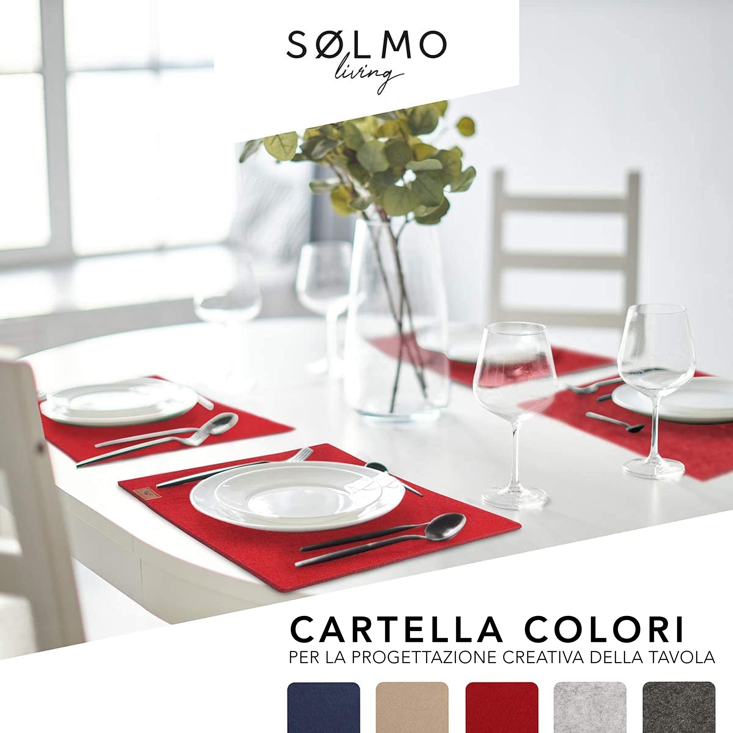 Tovagliette In Feltro Lavabili Antiscivolo - Runner Da Tavolo 100x30 Cm - Resistente Al Calore E Assorbente - Grigio Scuro