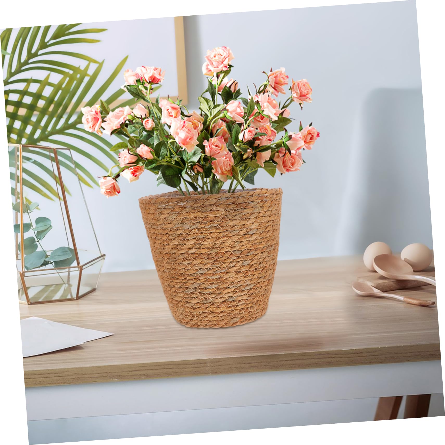 SOIMISS 2 Stück Seegras Blumentopf Übertopf Geflochtener Pflanzkorb Wohnzimmer Schlafzimmer Dekorativer Aufbewahrungskorb Vielseitig Einsetzbar