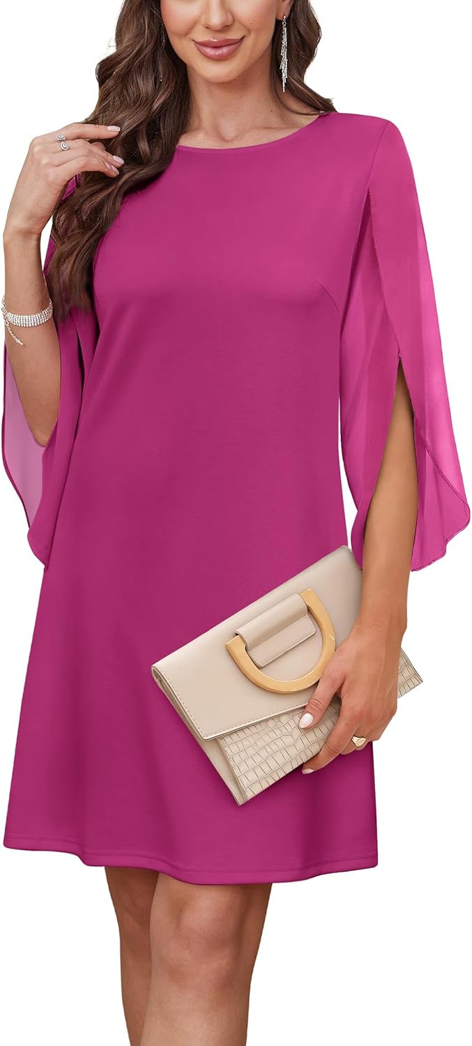 RUMIA Womens Cocktail Dresses Flutter Sleeve Wedding Guest Dresses for Women 2026 Trendy