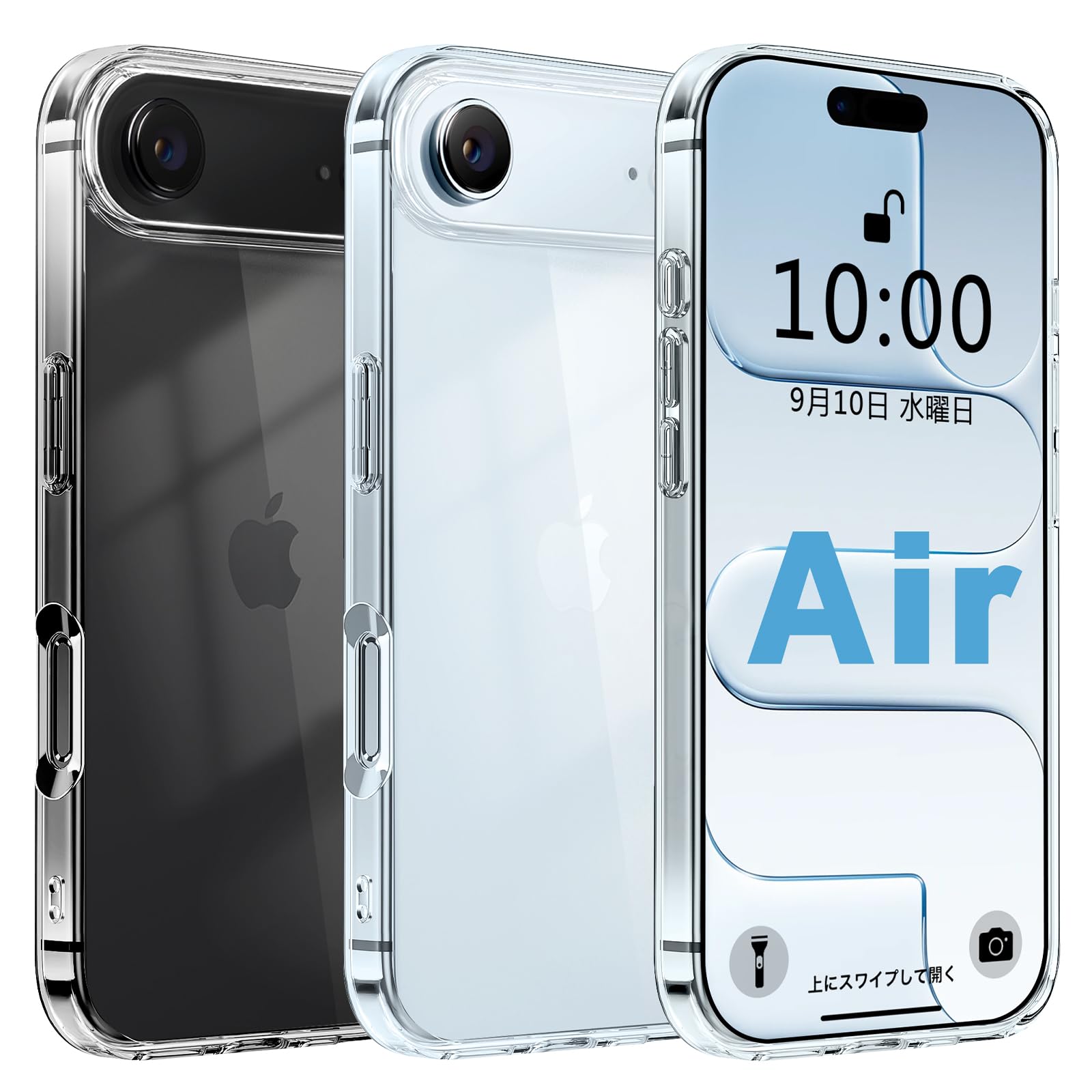 【Blxnyt】iPhone Air ケース クリア MIL規格取得 衝撃吸収 耐衝撃 PC背面 + TPUバンパー 2重構造 軽薄 黄変抑制 ワイヤレス充電対応 アイフォン Air 透明 スマホケース 保護カバー (6.6インチ)