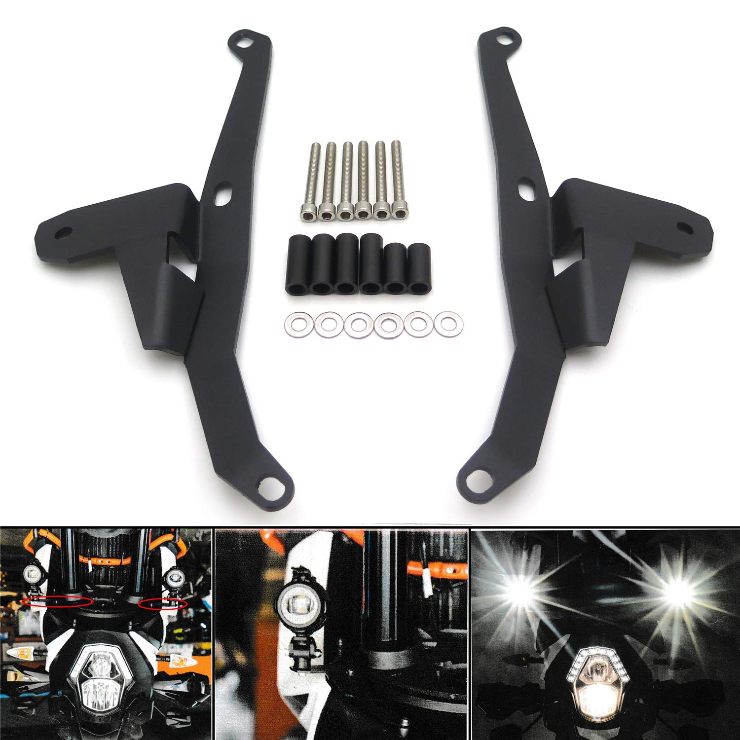 HTTMT- Black Extension Spotlight Mount Bracket Compatible with 1090 1290 Adventure 2013-2019 [P/N: GZSP-K1-015]