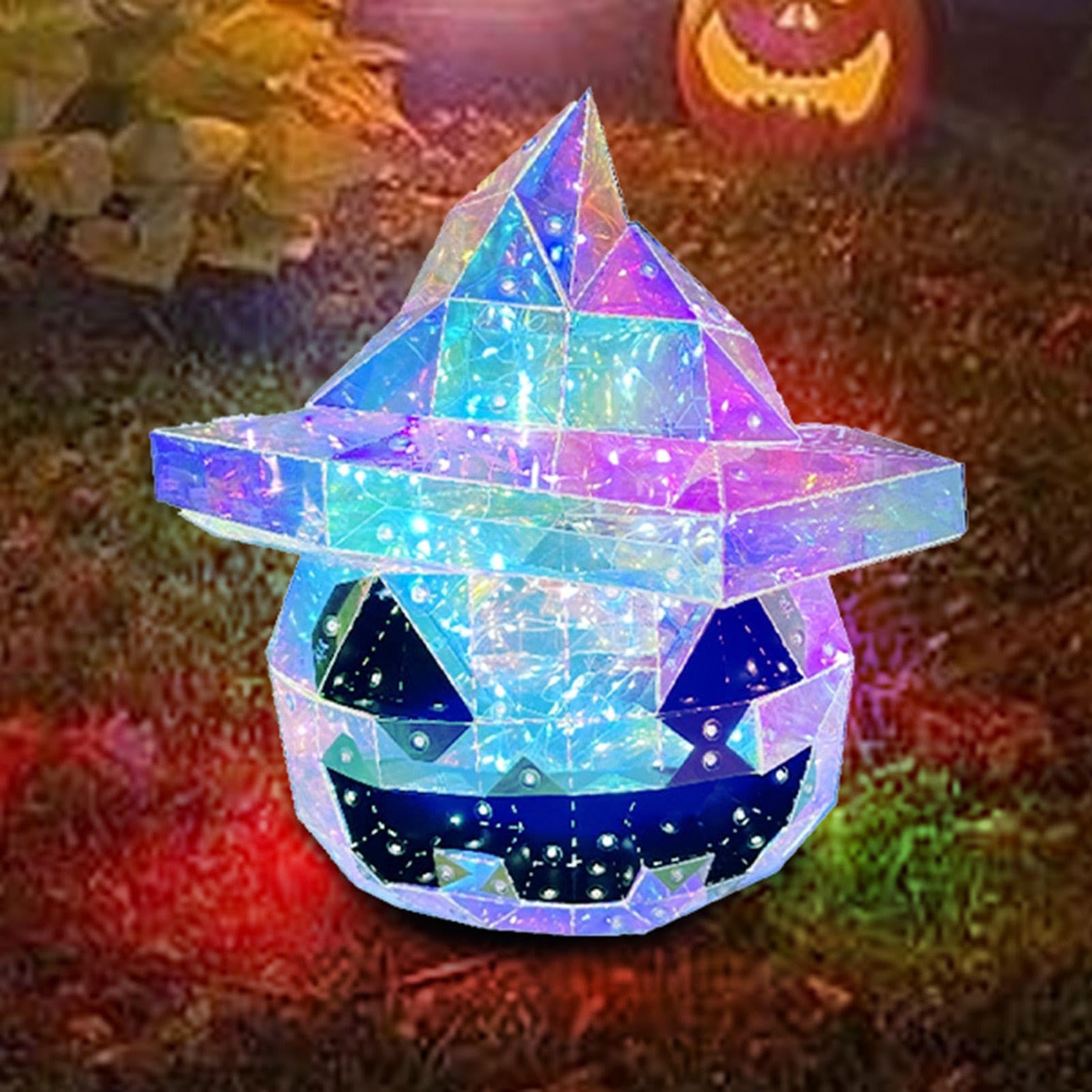 Lámpara de Calabaza incluye figura iluminada con sombrero y accesorios de