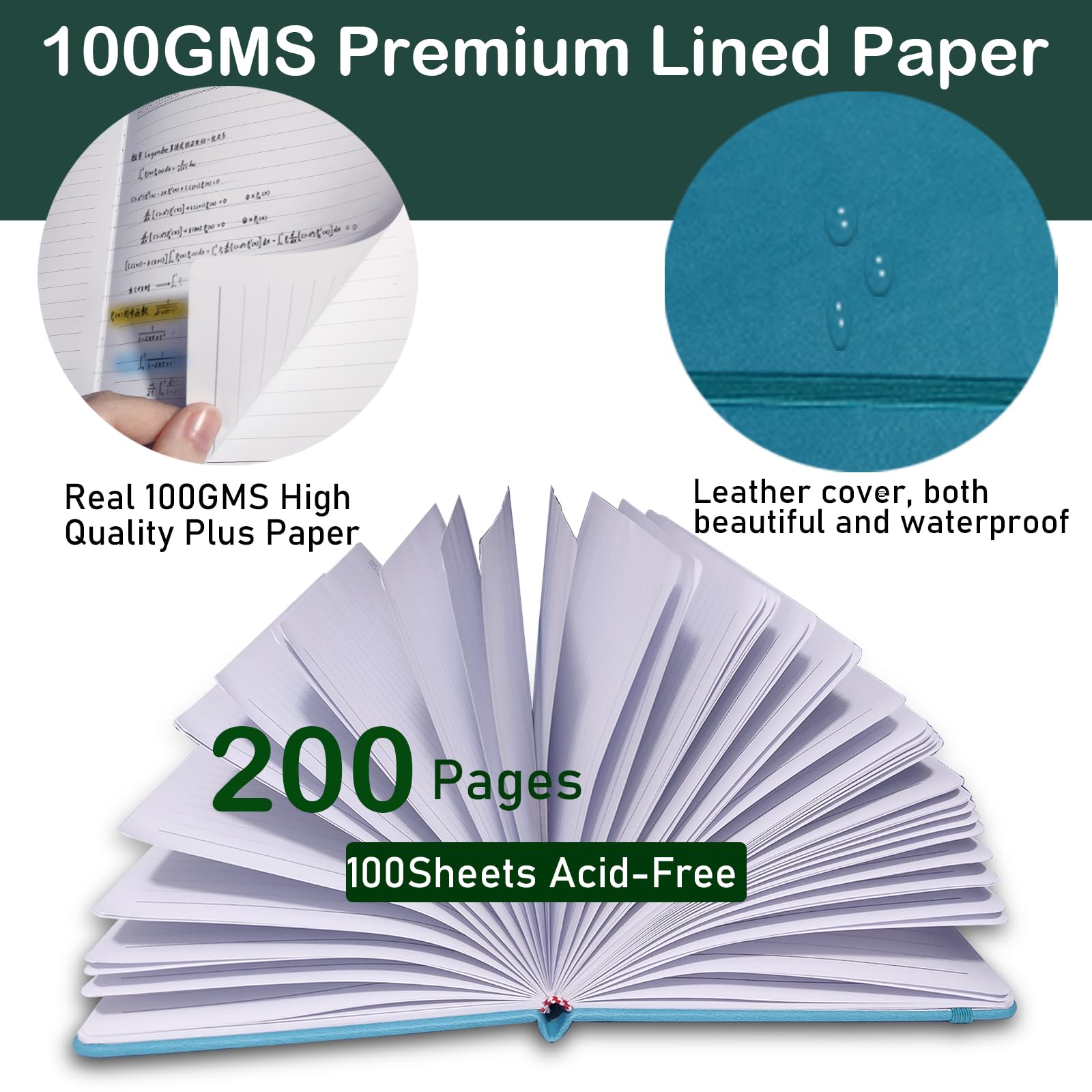 Premium A5 Lined Journal Notebook - 200 Pages Thick Paper With Pen, Sticky Notes & Tabs Included