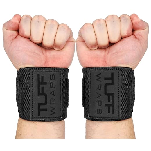 TuffWraps 16" Wrist Wraps: No Thumb Loops, Quality Gym Wrist Wraps for Weightlifting, Bench Press, Powerlifting, and Cross-Training—Try The Belt Loop Tightening System