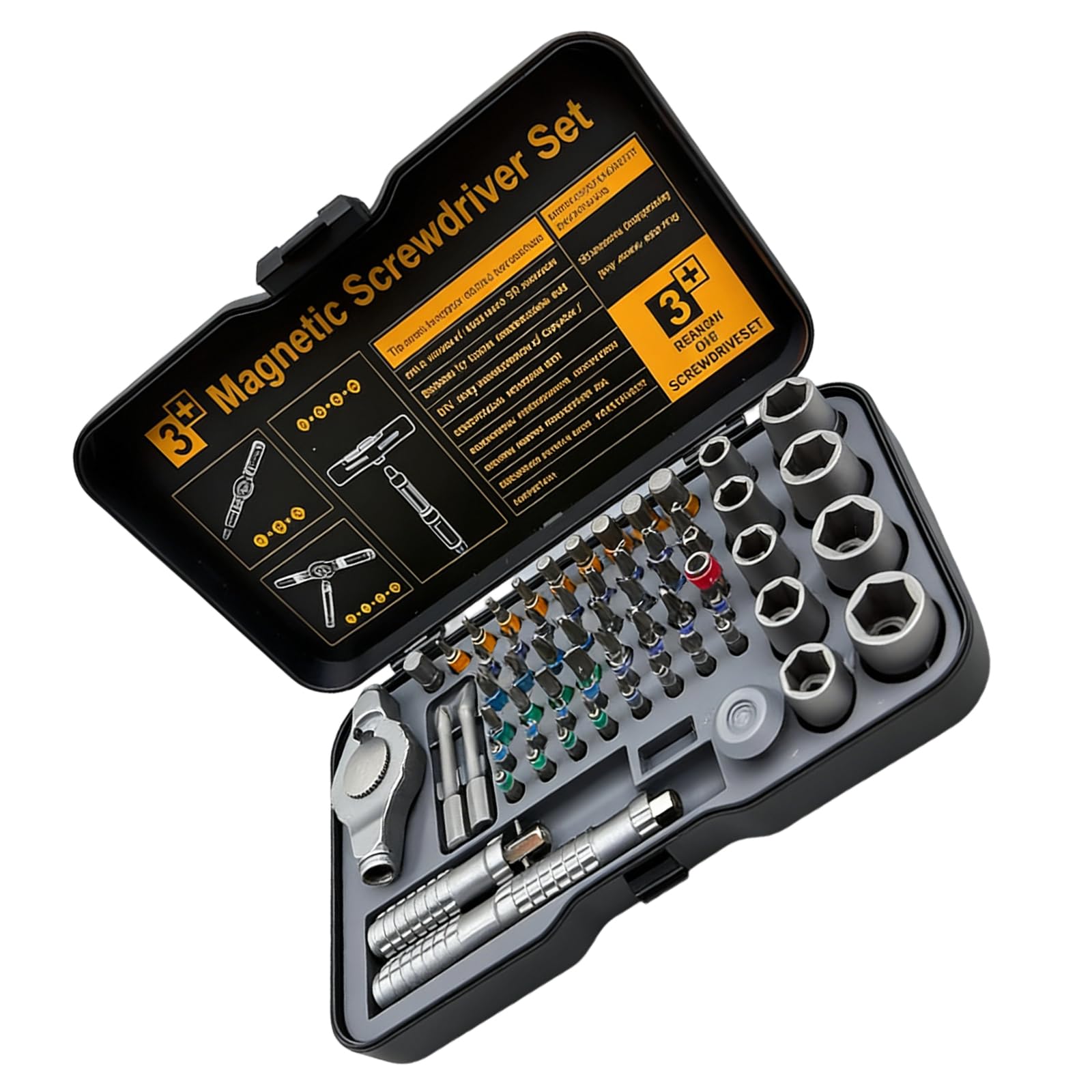 Fromceo Advanced 66 In 1 Ratchets Screwdriver Systems With Color Coded Bit And Comfortable Handle For Work Ratcheting Screwdriver Set