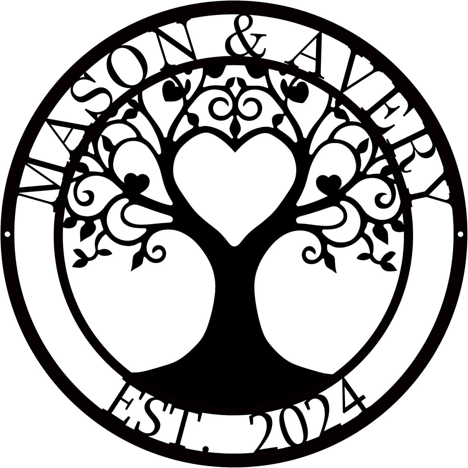 House Warming Gifts New Home, Custom Metal Name Sign, Home Decor House Metal Wall Decor, Personalized Gifts Couple Gifts Anniversary Gift Wedding Gifts for Couples, Tree 04