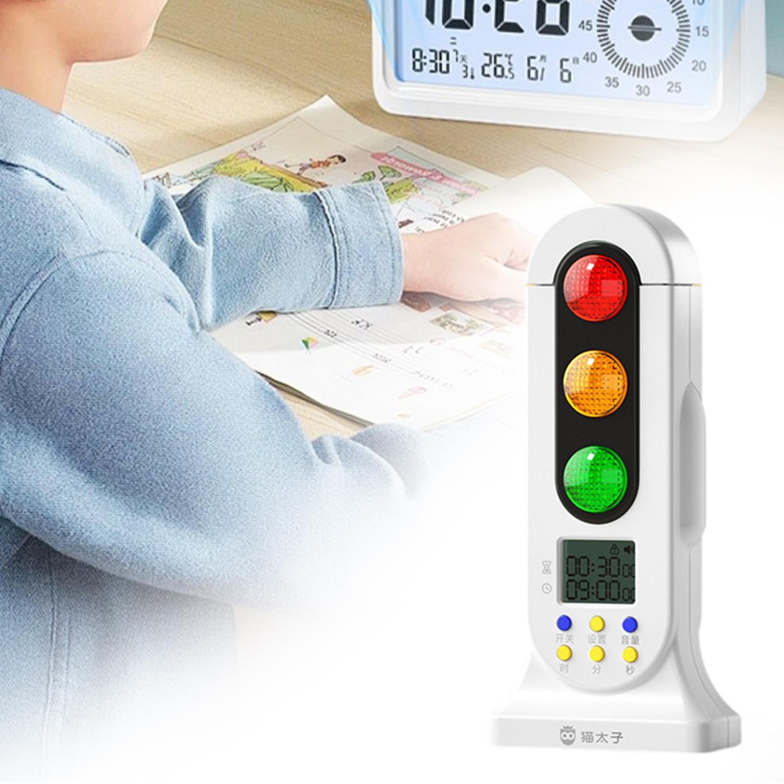 rockible Timer per Bambini Sveglia per Cottura Visivo Portatile con Indicatori Colorati Adatto per Apprendimento E Attività a