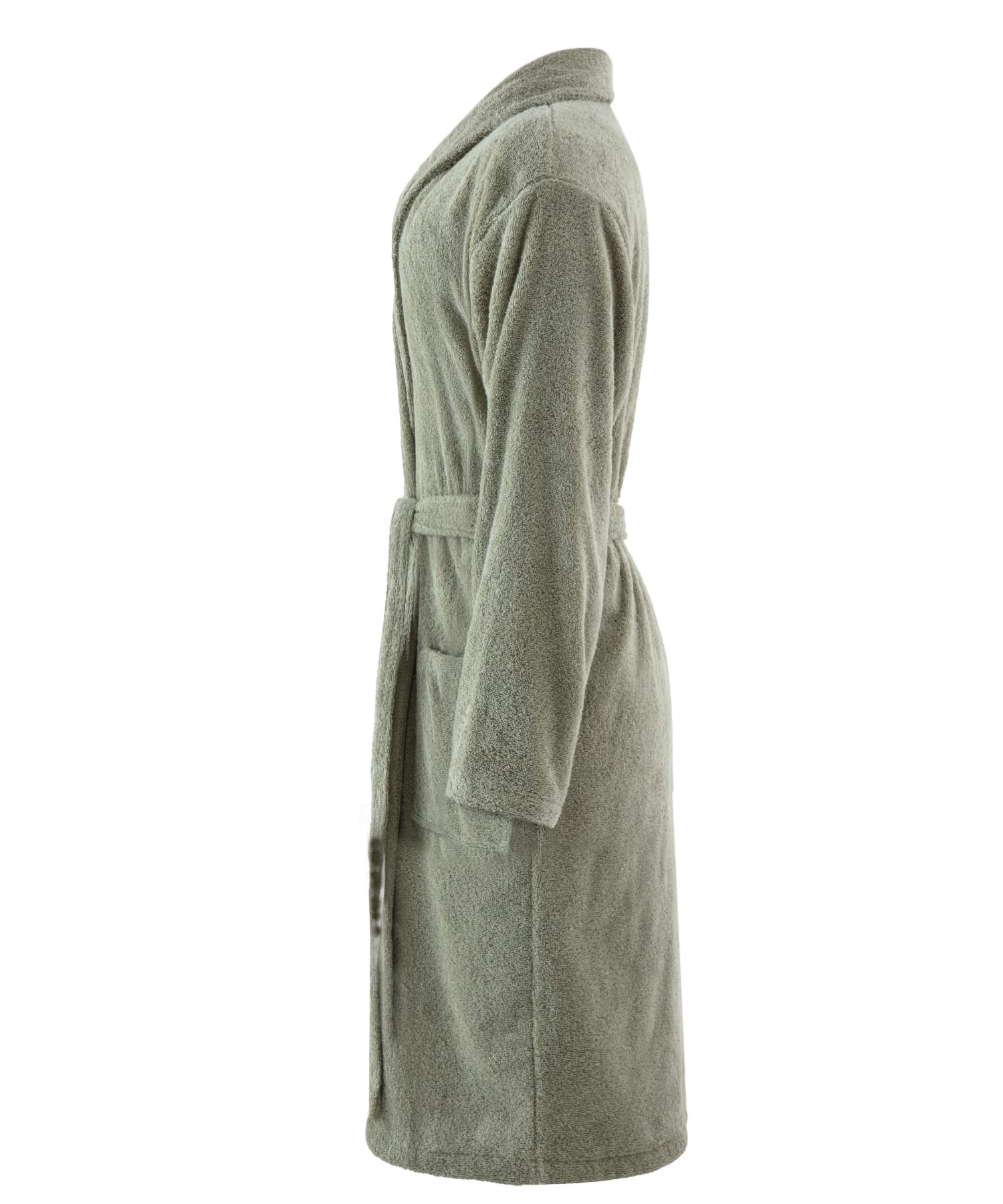 PandaHome Bademantel Damen und Herren aus 100% Baumwolle, Morgenmantel Frottee Kuschel, Saunamantel Warm und Kuschelig, Schnelltrocknend Weich Saugstark Bademäntel 400 g/m² (Grün-XL)