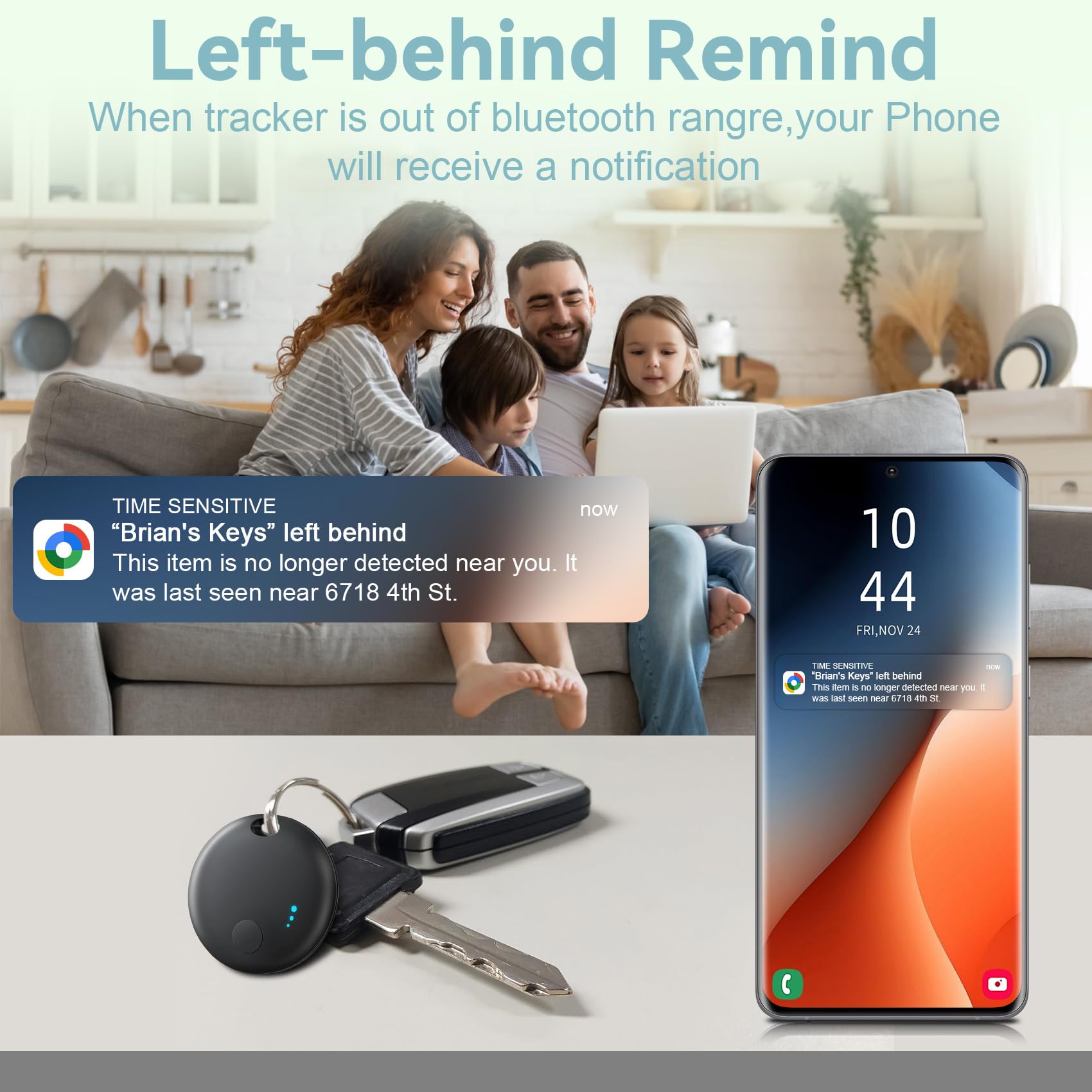 Air Tracker Android, 4 Traceur Localisateur D’Objets Bluetooth, Smart Tracker Tag Fonctionne avec l’app Google Localiser (Uniquement Android), Smart Traceur Tag pour clés, Bagages
