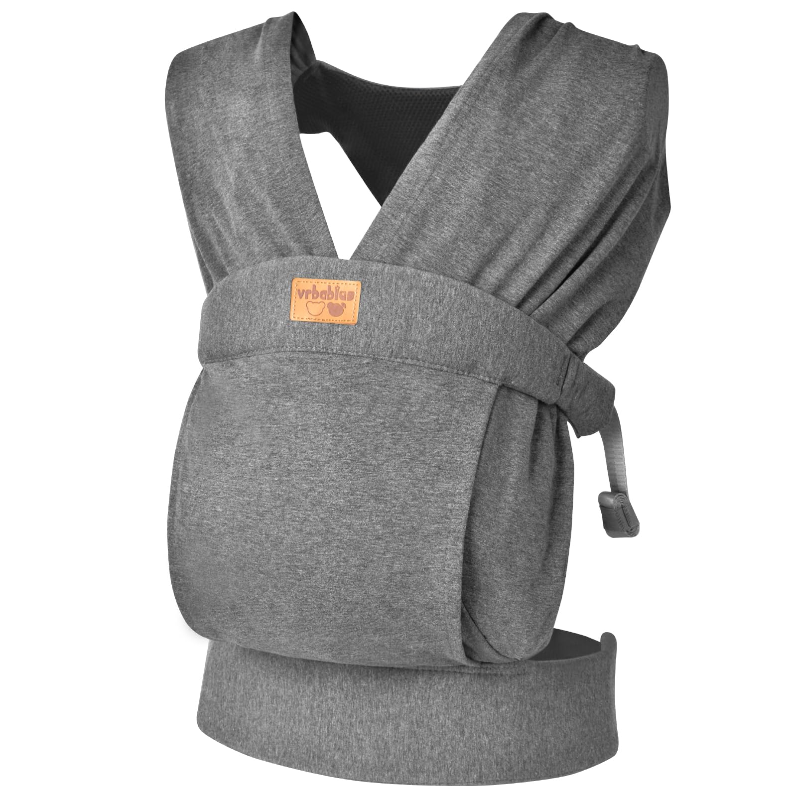 vrbabies Baby Wraps Carrier Sling, Baby Carrier for Newborns and Toddlers,Skin-Friendly and Soft Front Baby Carrier Wrap Perfect Newbron Gifts (Grey,