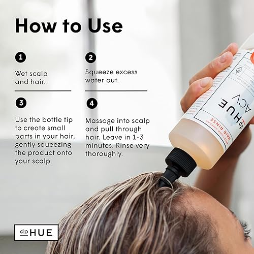 Miniatura 3 de dpHUE Enjuague capilar con vinagre de sidra de manzana, 2 onzas, alternativa a champú y limpiador del cuero cabelludo, elimina la acumulación y