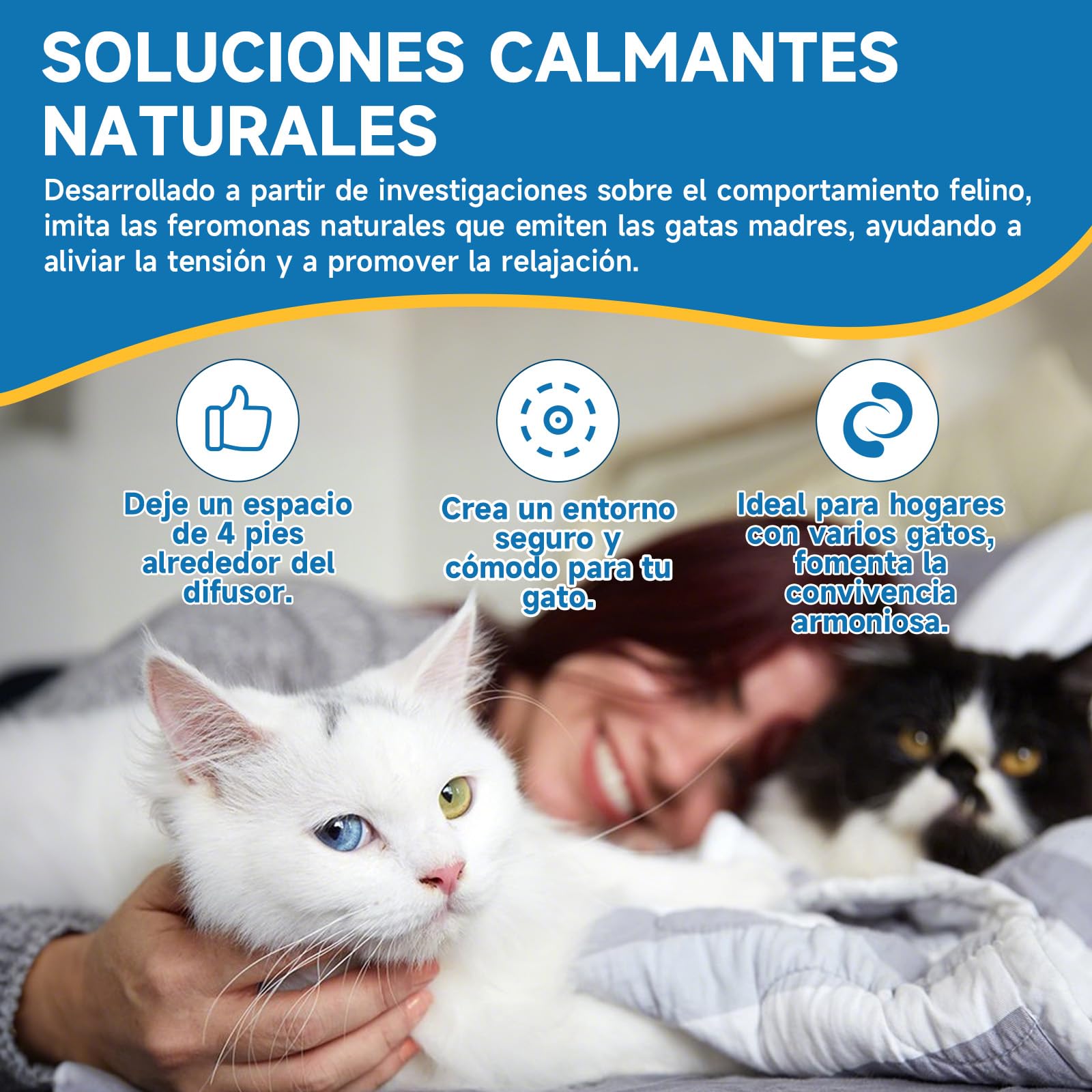 VICSOM 6 Recambios Calmante Feromonas para Gatos, Compatible con Difusores Comunes, Kit Difusor Feromonas Gatos 180 Días para Estrés, Relajación y Ansiedad, para Gatos y Gatitos (48 ml por Recarga)