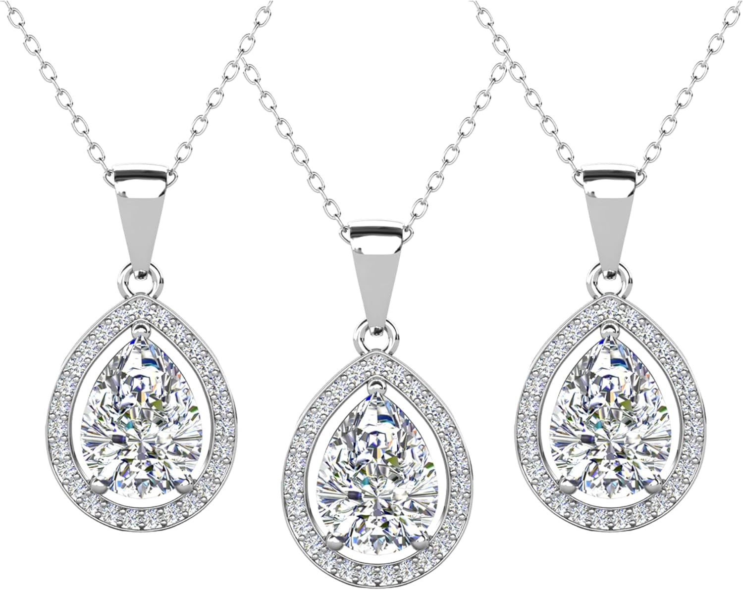 Cate & Chloe Isabel Teardrop Dangle Pendant Necklace with Simulated Diamond Crystals | 18k Gold-Plated Drop Jewelry for Women | Romantic Gifting Accessory for Her on Valentines Day, Birthday