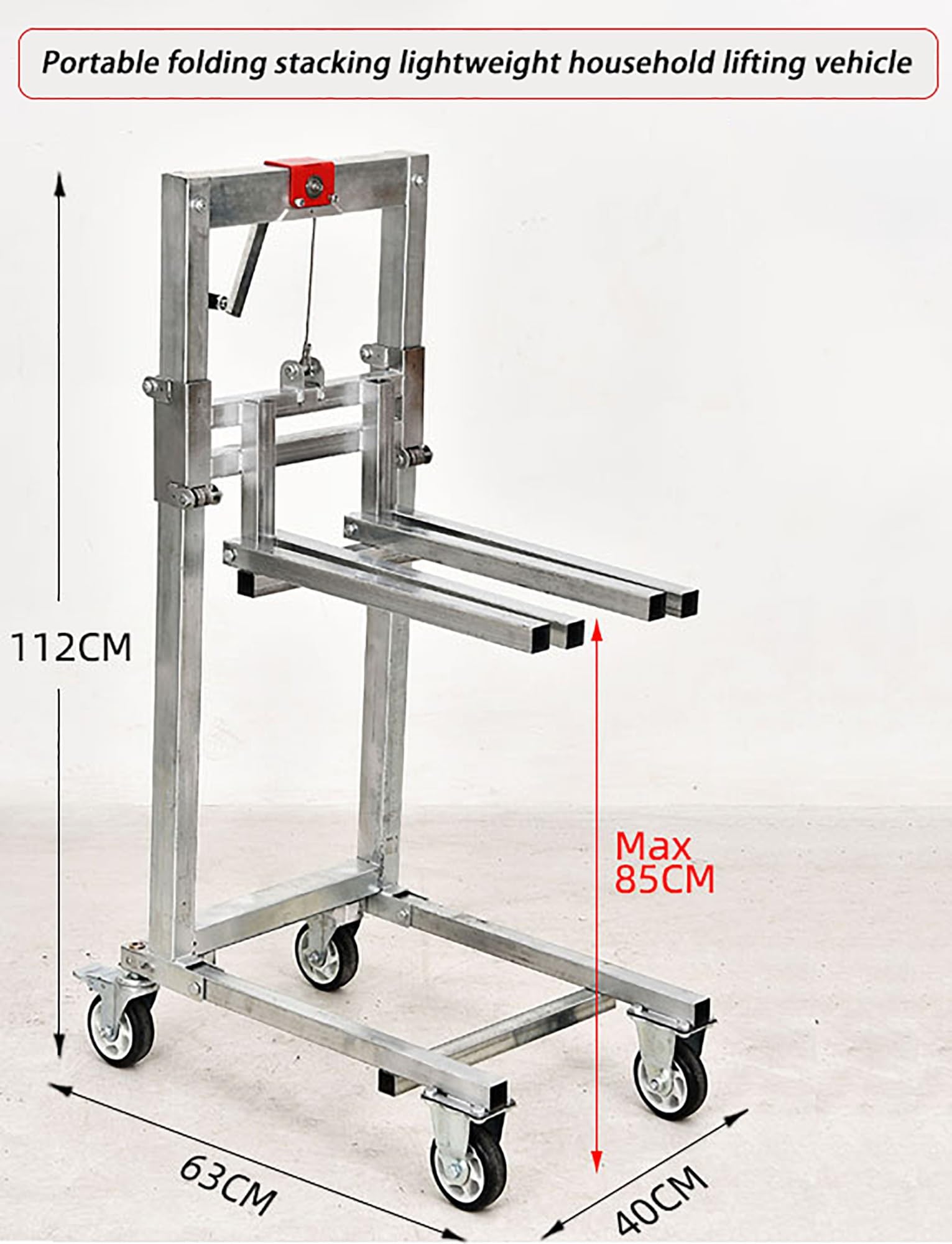 Handhubwagen, 60 kg Kapazität, tragbarer, faltbarer Hubstapler für Garage/Lager, robustes Hebe- und Stapelwerkzeug für einfachen Transport