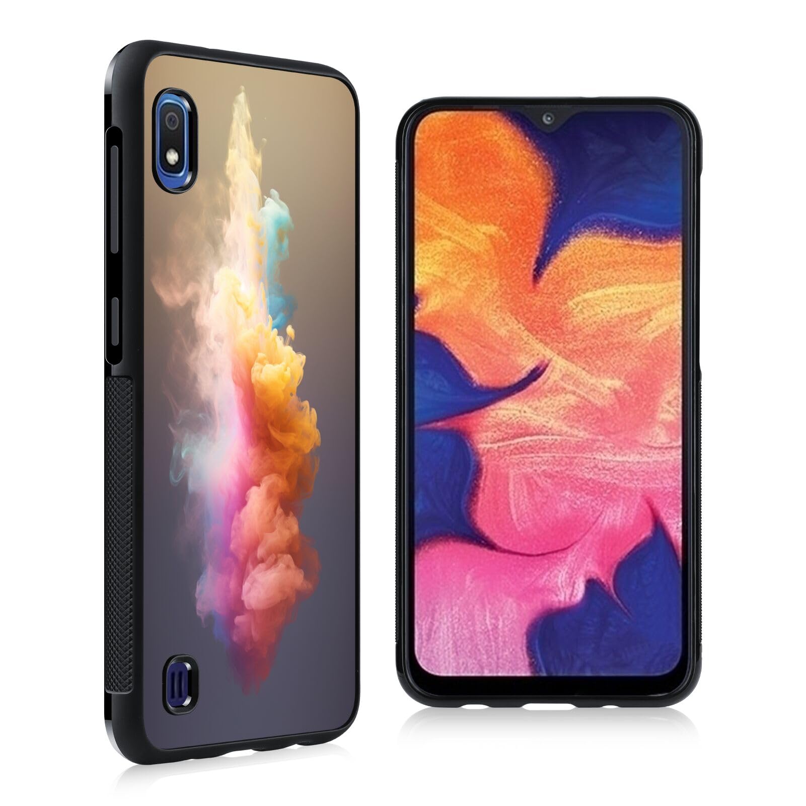DAFEI Phone Case Compatible with Samsung Galaxy A10 Rainbow Cloud-aa141 Black Frame Shockproof and Slim Rubber TPU Material with Uniqe Design