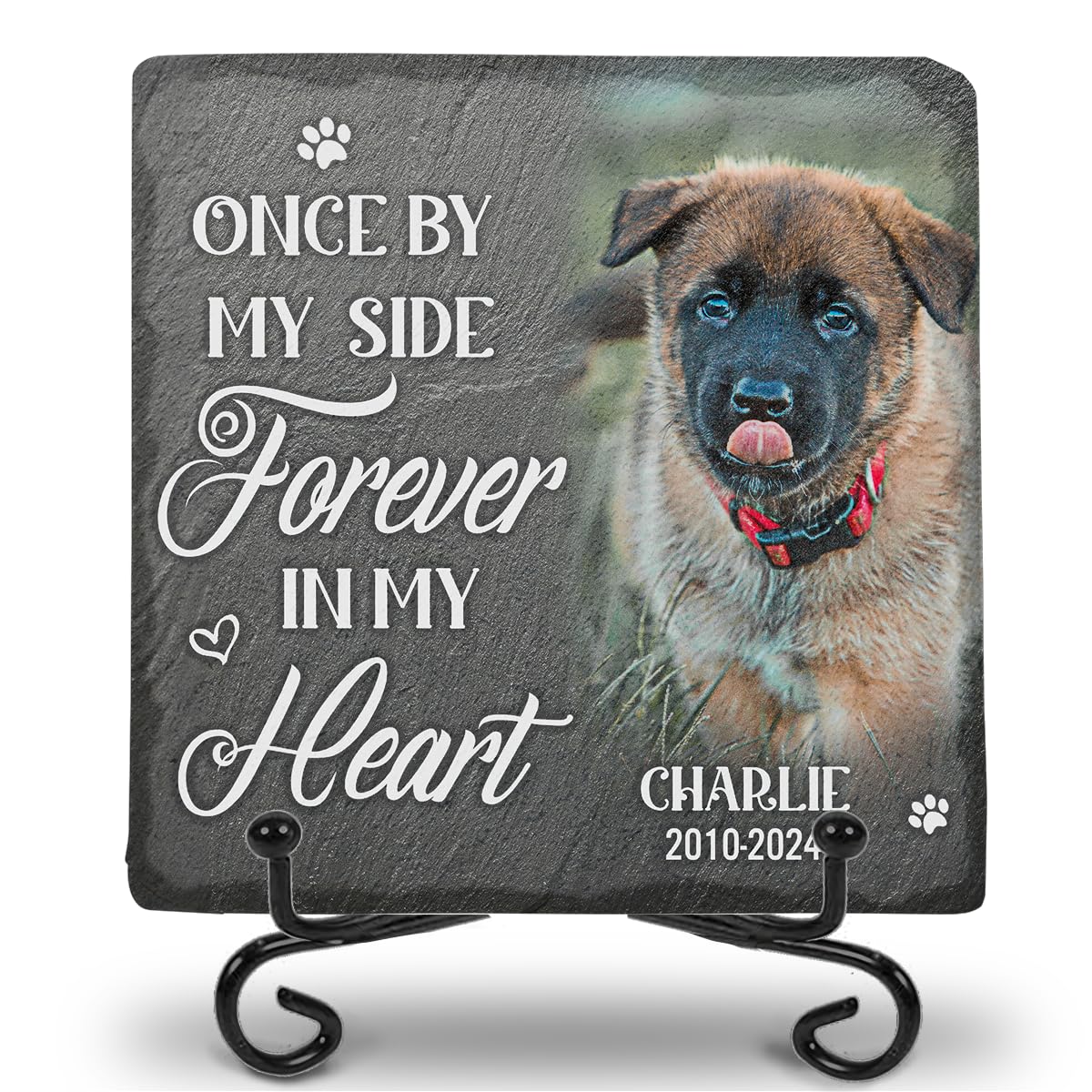 Pawfect House Dog Memorial Gifts for Loss of Dog, Dog Memorial Stone, Pet Memorial Gifts, Pet Loss Gifts, Pet Memorial Stones, Cemetery Decorations for Grave, Memorial Personalized Square Shaped Stone