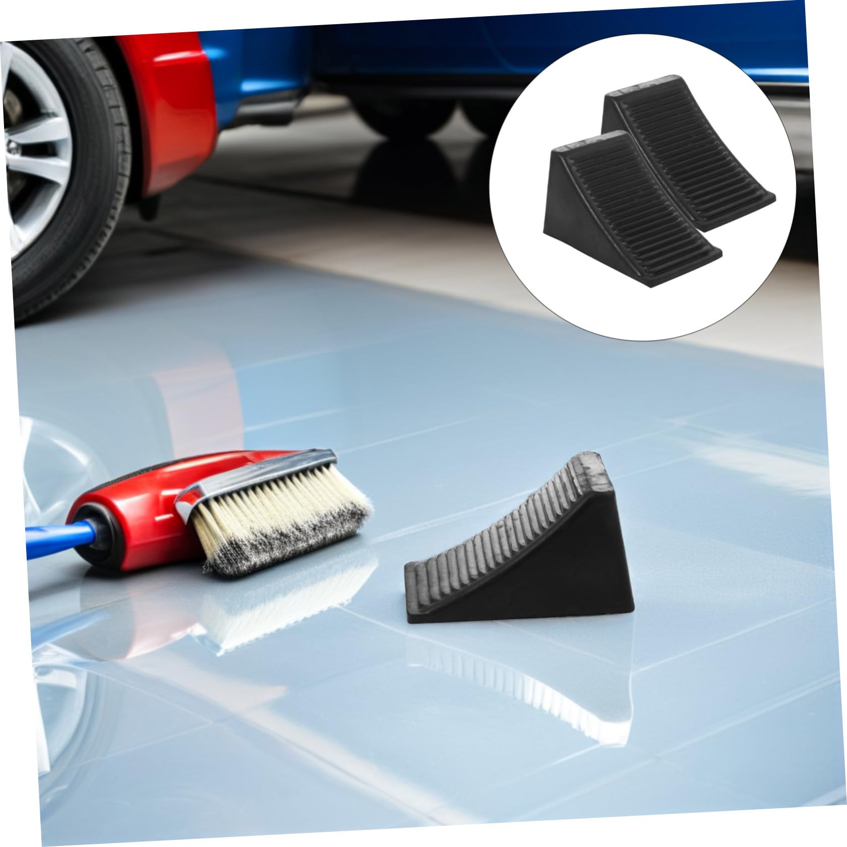 PRETYZOOM 2 Stück Gummi Unterlegkeile Anhänger Wohnwagen Wohnmobil rutschfest Tragbar LKW Radstabilisator Sicherungskeil