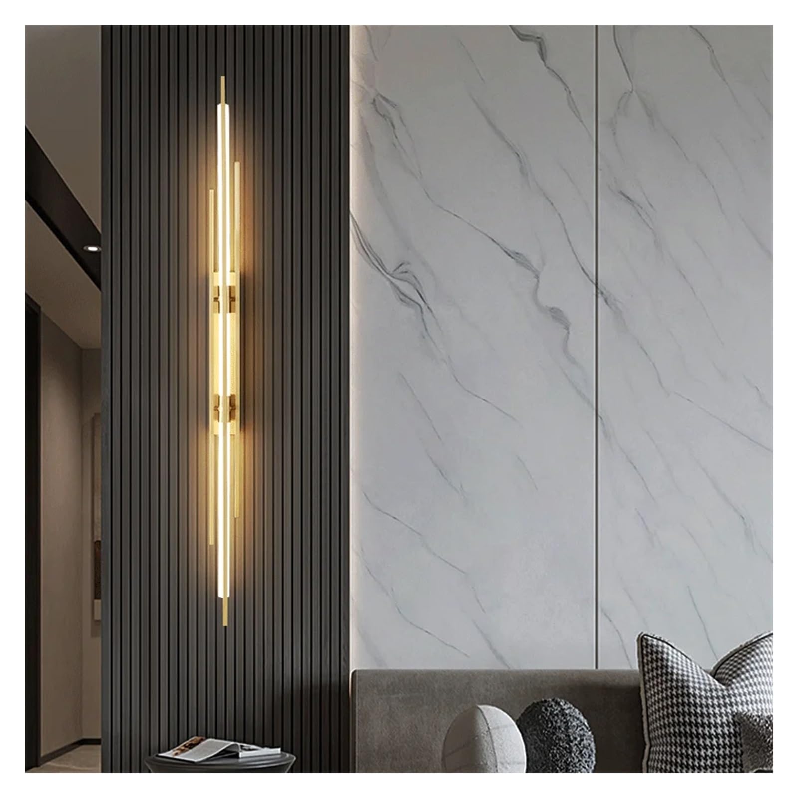 Prettiee Wall lamp, Modern LED Long Wall Lamp Bedroom Bedside Living Room Dining Loft Light Staircase Corridor Sconces (Warm White 60CM Gold)