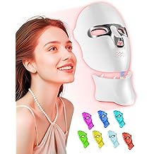 Red Light Therapy for Face-LED Light Therapy Mask Skin Care Mask,Cordless LED Face Mask face &amp; Neck Red &amp; Infrared Lights Masks Wavelength,USB C Rechargeable for Home Use Working Travel Yoga (silver)