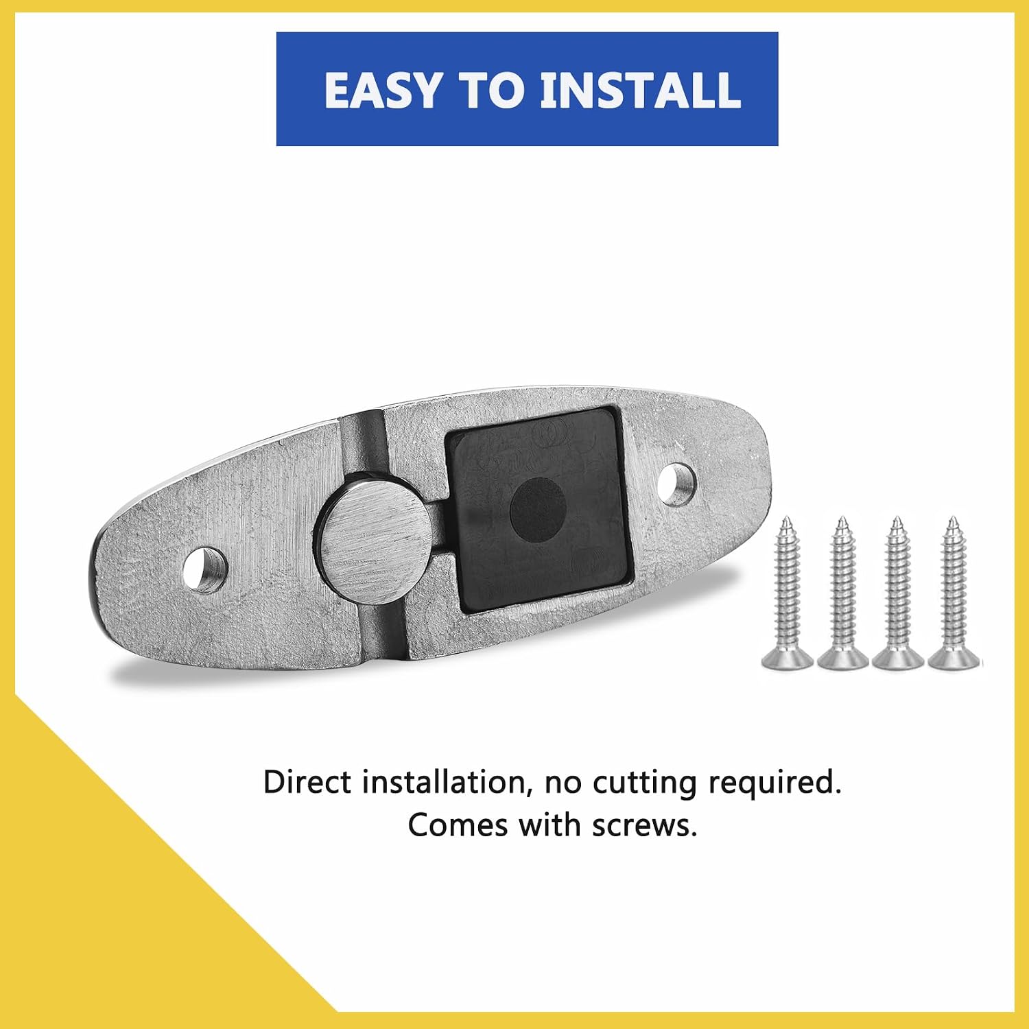Boat Bimini Top Swivel Deck Hinge for Straps, 360 Degree Swivel Quick Release Boat Fender Hanger 316 Stainless Steel, 3.17-inch Length, Include Screws (Pack of 2)