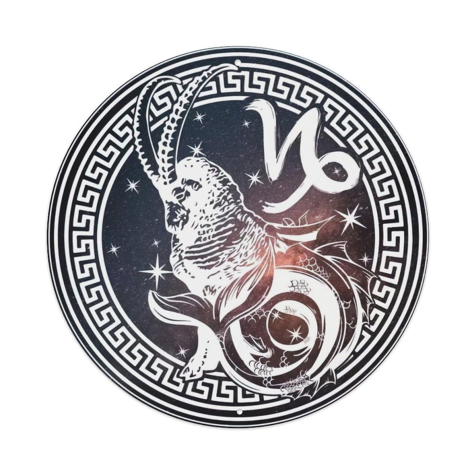 Olyhtr 8X8inch Classic Style Capricorn Zodiac Astrology Symbol Vintage Metal Tin Sign