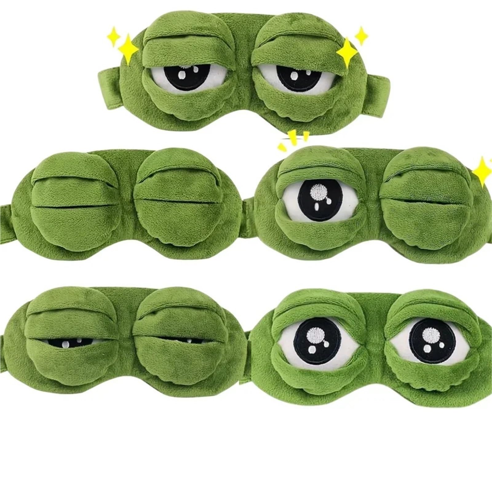 Maska do spania YDMHYLAI 3D Frog Sleep Mask, Soft Portable Lightweight Blindfold for Travel Office, Non-slip Washable(5pcs)