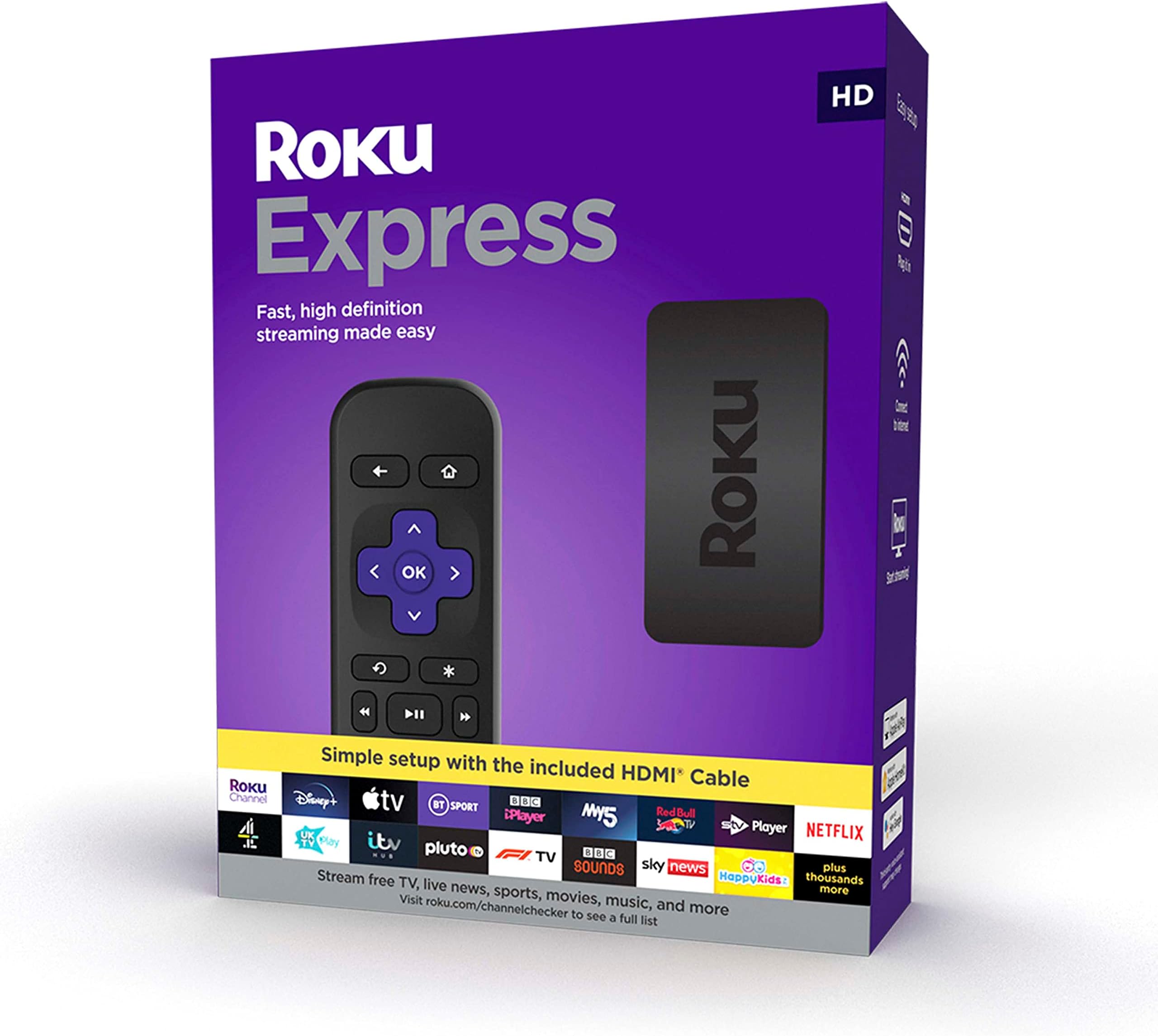 Roku 3930EU Express | HD Streaming Media Player,Black