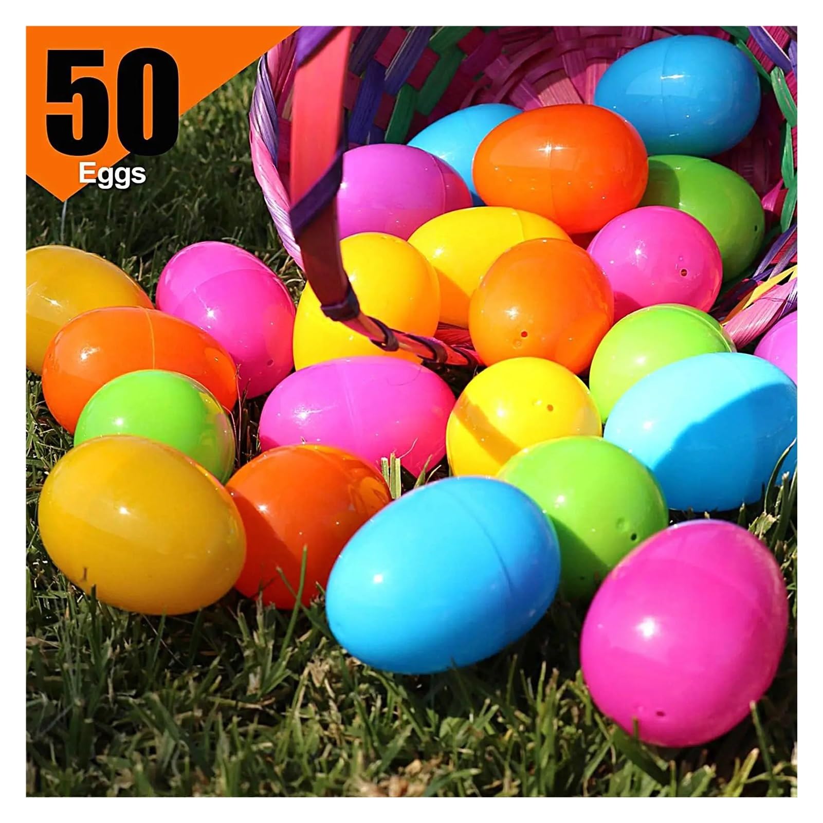 50 Pezzi di Uova Pasqua in Plastica Riempibili, Confezioni Regalo Colorate, Giochi Caccia for Feste, Forniture Artigianali Fai da Te per Feste