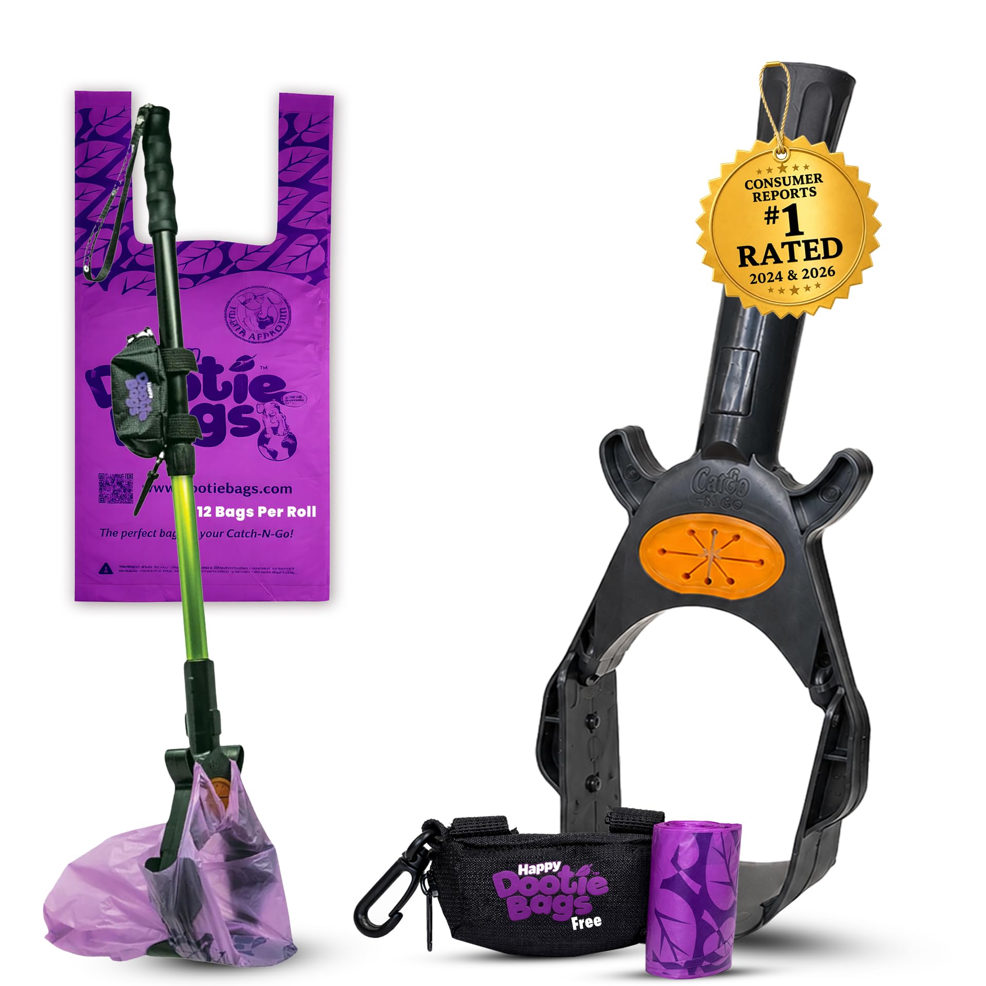 GOGO Stik, la limpieza total de Pooper Scooper. Guardar y utilizar cualquier tipo de bolsa – cuchara y recoger hasta bolsa llena.