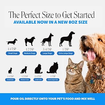 Pet Honesty Vet Recommended Salmon Oil for Dogs and Cats, 8oz