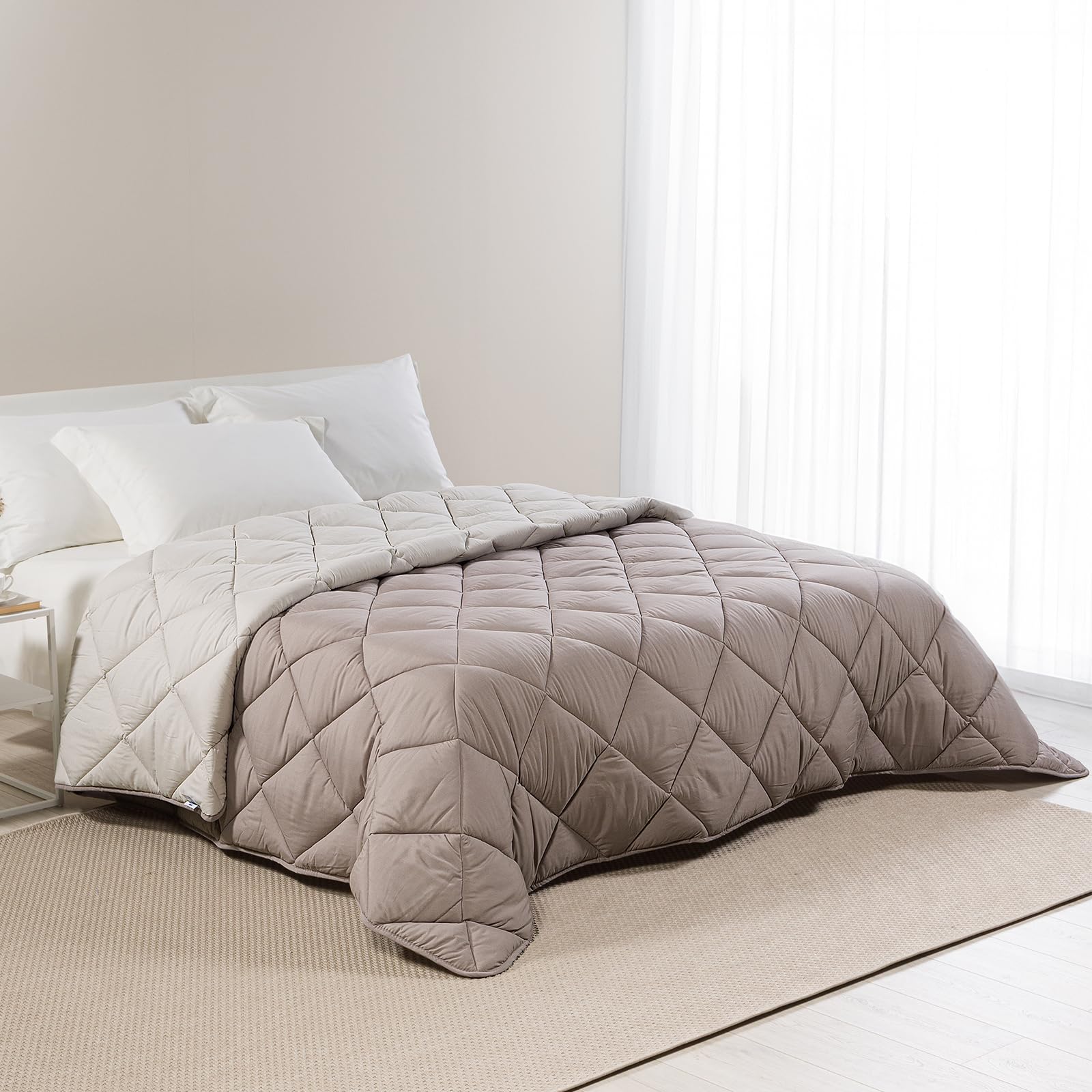 Caleffi - Trapunta Invernale Matrimoniale 260x265 in Microfibra, Piumone Matrimoniale Invernale Morbido Avvolgente, Piumino Imbottito Resistente Lavabile, Coperta Trapuntata Anallergica Made in Italy