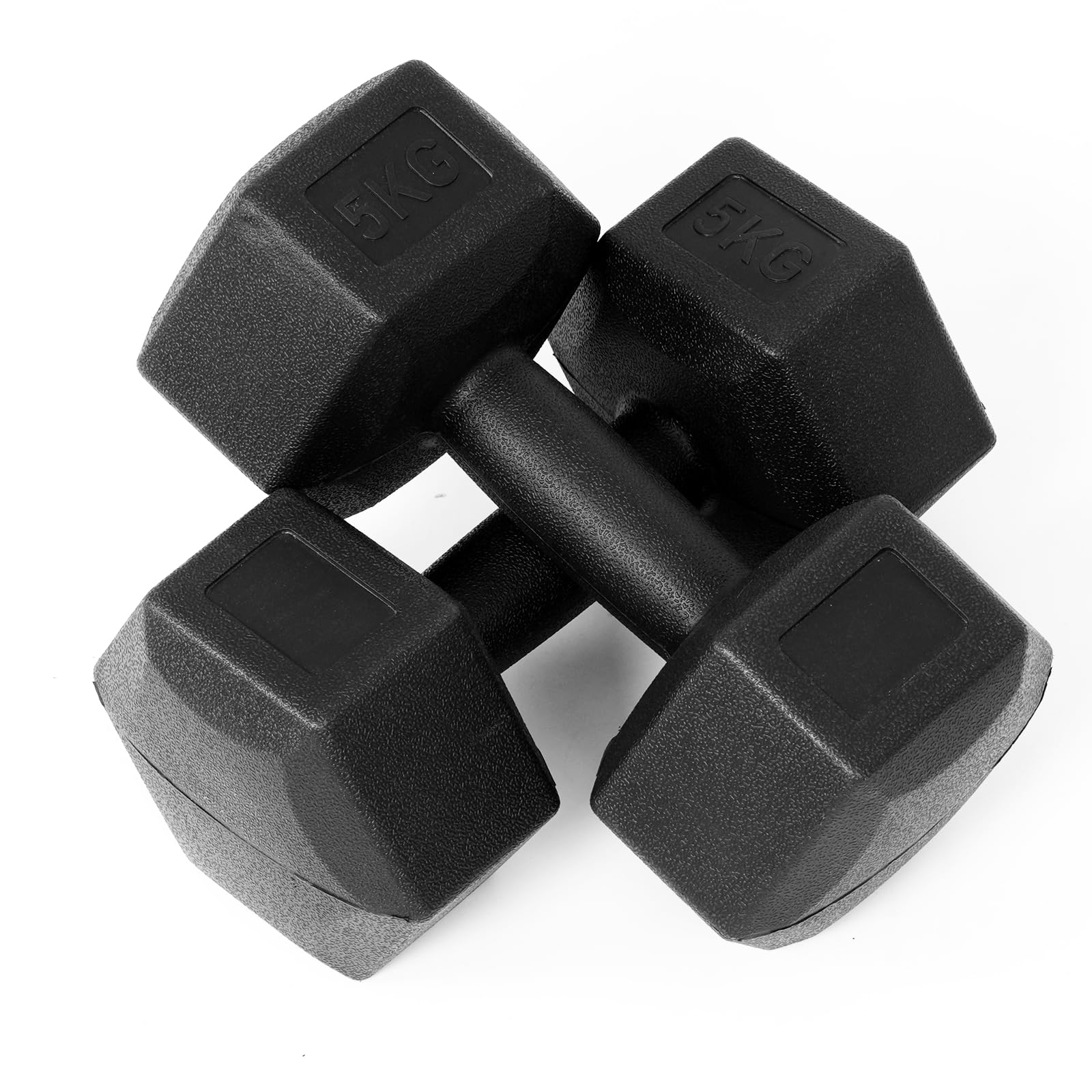 Set de 2 Mancuernas Hexagonales de PVC, Pesas y Mancuernas Antideslizantes para Gimnasio en Casa, Disponibles en 2.5/5/7.5/10 KG – Mancuernas 10kg con Diseño Ergonómico