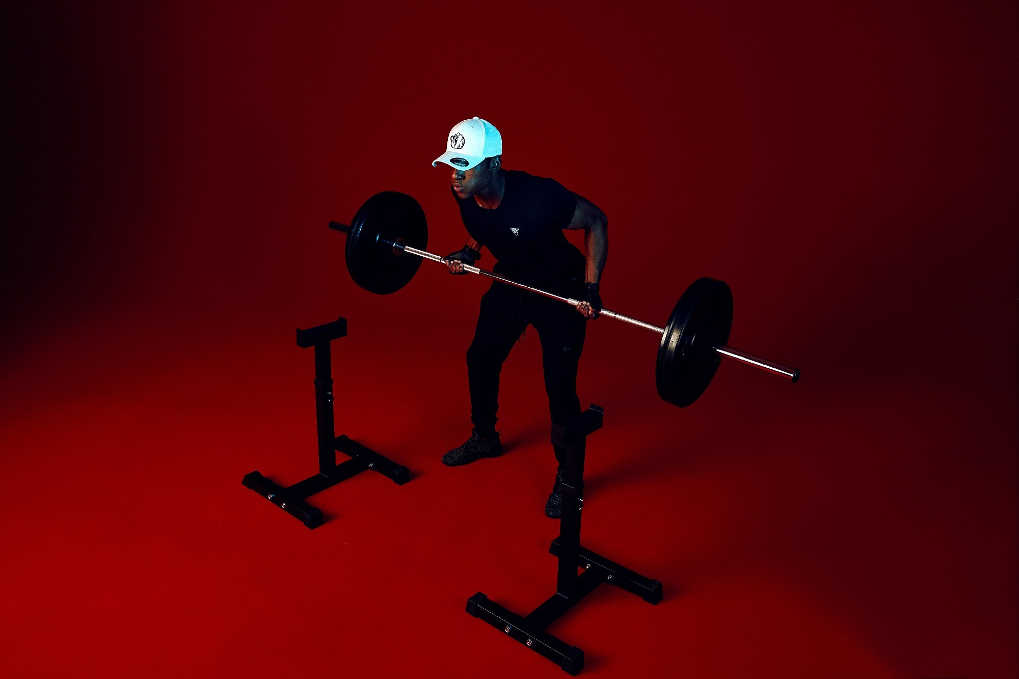 GORILLA SPORTS® Supporto per Bilanciere - Coppia, Altezza Regolabile, 52 x 46 x 56-71 cm, in Acciaio, Nero - Rack da Squat, Pesi Rack, Porta Manubri, Stand per Sollevamento, Palestra Casa, Fitness
