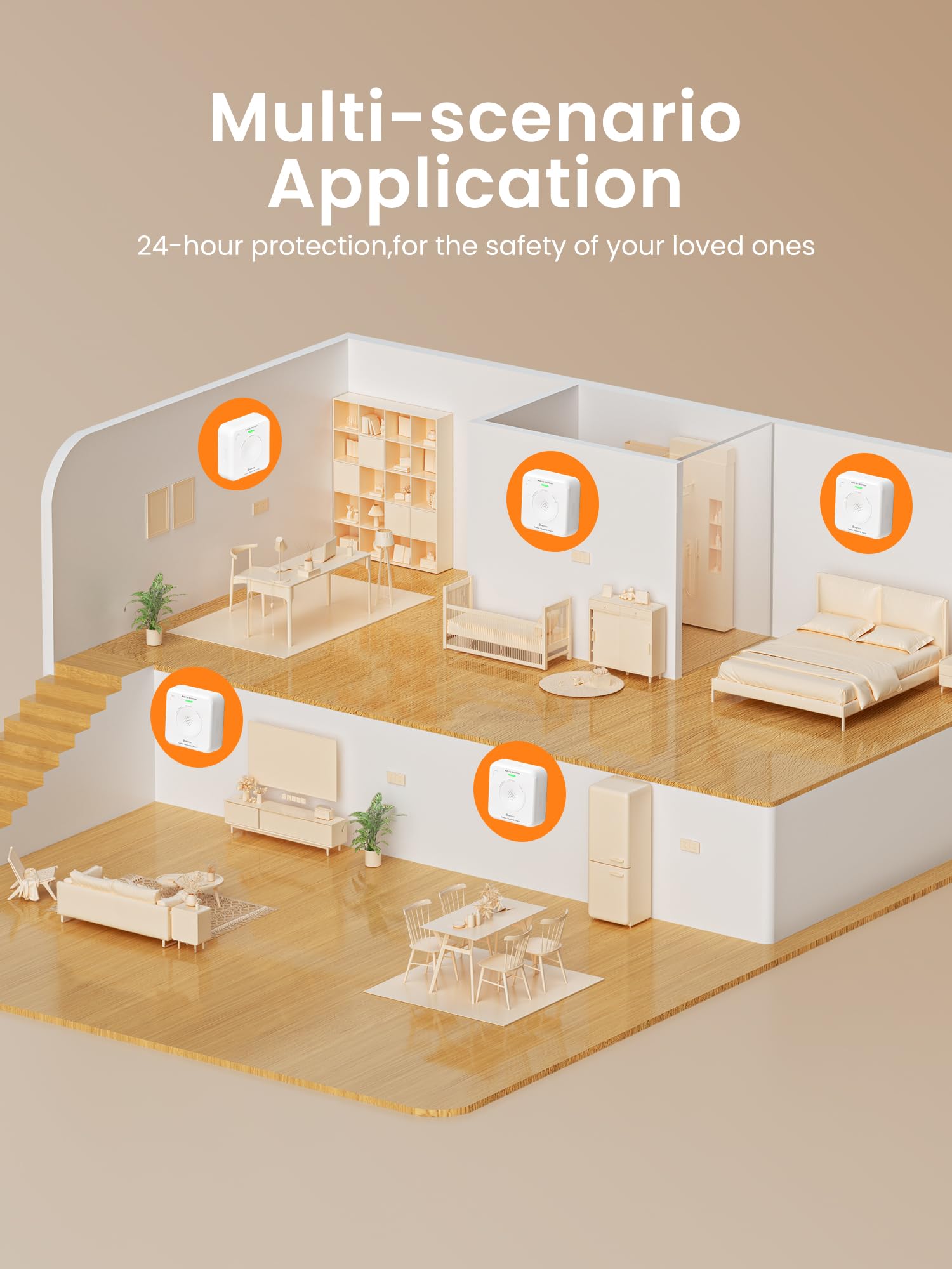 Heiman Detector de Monóxido de Carbono Inteligente Matter (Hub requerido) - Detector CO para SmartThings & Home Assistant, Certificado en 50291, Pilas reemplazables, Sensor de 10 años, 85dB