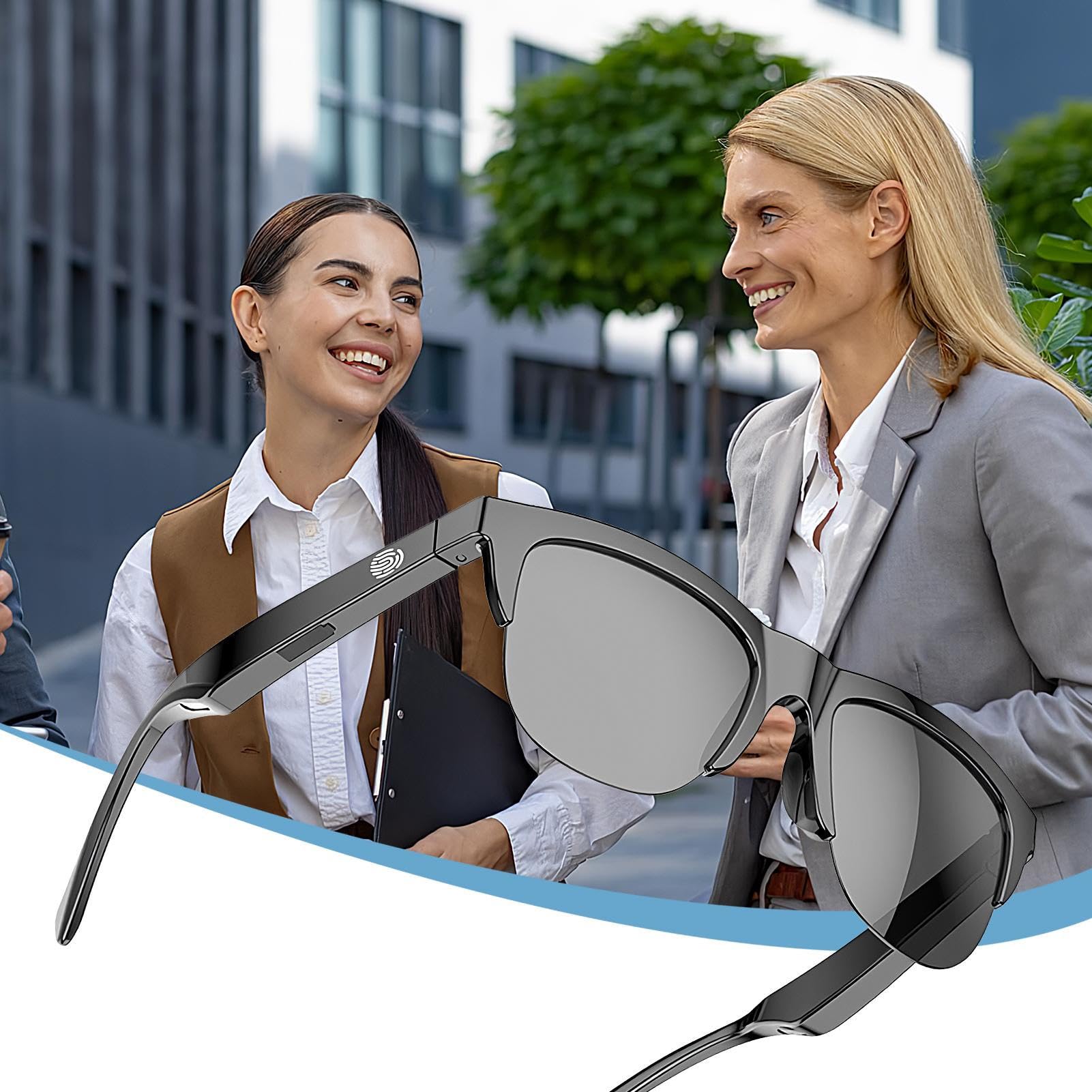 Smart Translator Glasses - AR Language portable Traduction des lunettes | Lunettes de sous-titres en temps réel, dispositif d'interprète vocal, lunettes AI pour la communication multilingue, les voyag