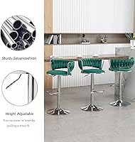 Vista 90 de Gold Velvet Bar Stools Set of 4, Counter Height Barstools with Low Back, Swivel Bar Stool for Kitchen Island, Pub (Grey)