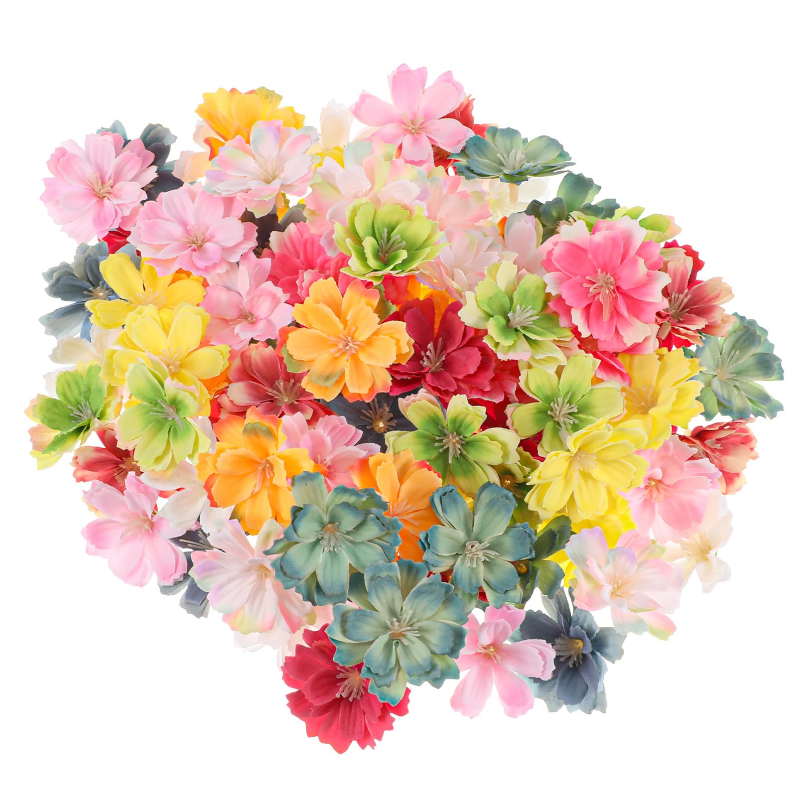 XLIUAX 100Pcs Mini Artificial Flowers, Small Faux Crafts Flower, Colorful Fake Flower Heads Silk Fabric Flowers for DIY Wreath Gift Craft Wedding