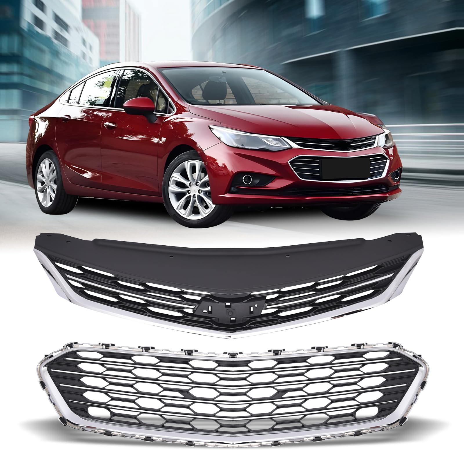 Amazon.com: CATYPATT Upper +Lower Grille Assembly Chrome Center