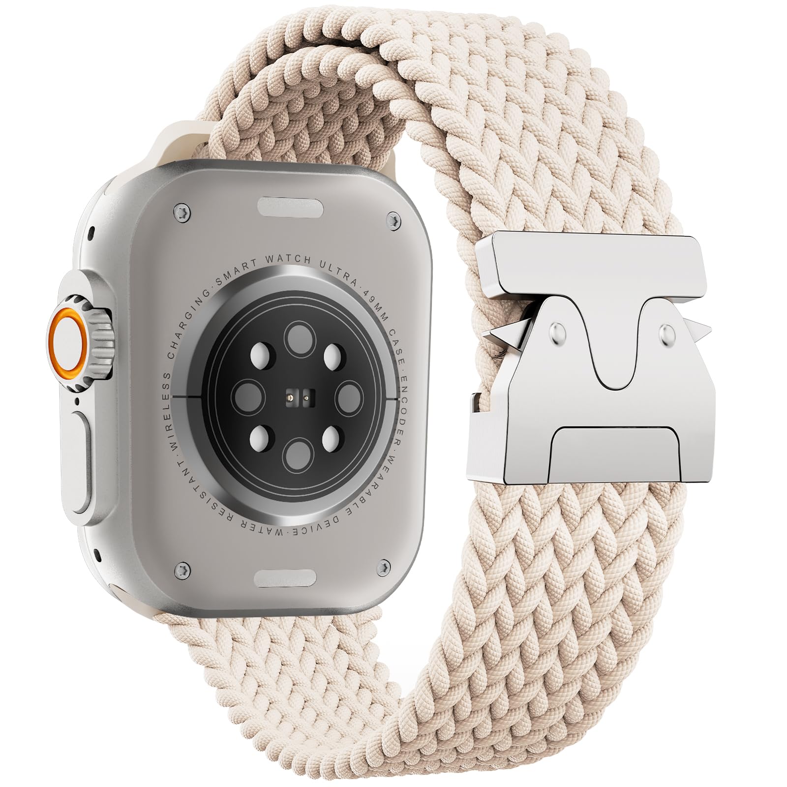 Braided Solo Loop Elastic Nylon Sports Band Compatible with Apple Watch Bands 38mm 40mm 41mm 42mm 44mm 45mm 46mm 49mm,Parachute Buckle Strap for