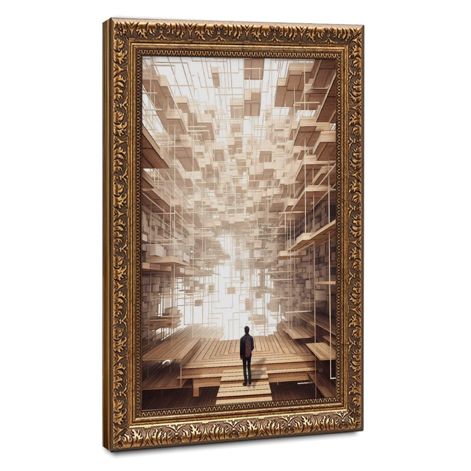 Bareronor Abstract Architecture Canvas Poster Bedroom Decor Landscape Office Room Decor Gift 24" L X 36" W