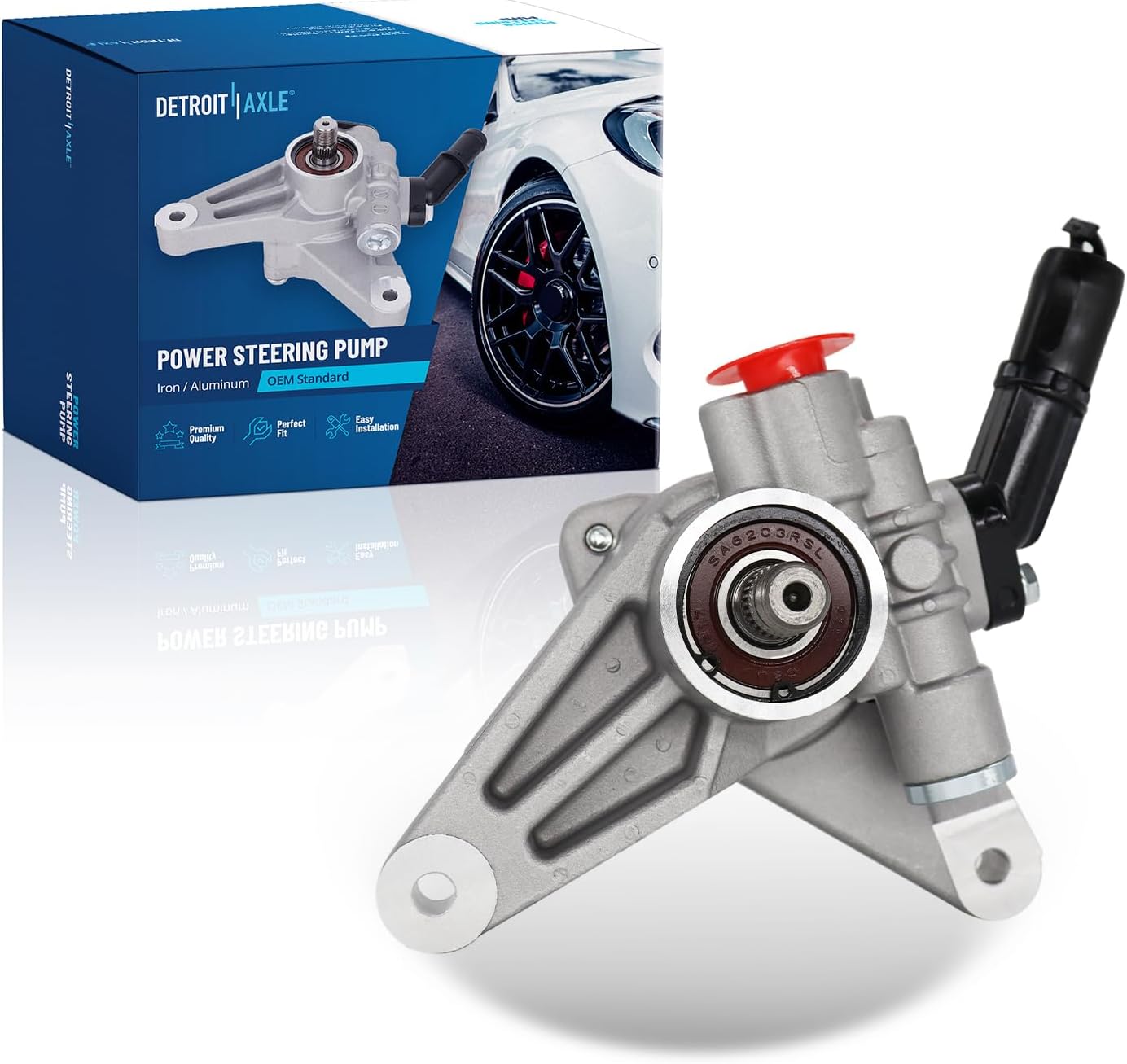 Detroit Axle - Power Steering Pump for 05-08 Honda Pilot, 04-08 Acura TL, Power Steering Pump 2005 2006 2007 2008 [Models with Seal Kit] Replacement