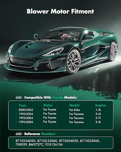 Miniatura 5 de SCITOO Motores de ventilador de calentador de CA con ventilador 700059 para Toyota HVAC Sopladores Motores aptos para Toyota Echo 2000-2005,
