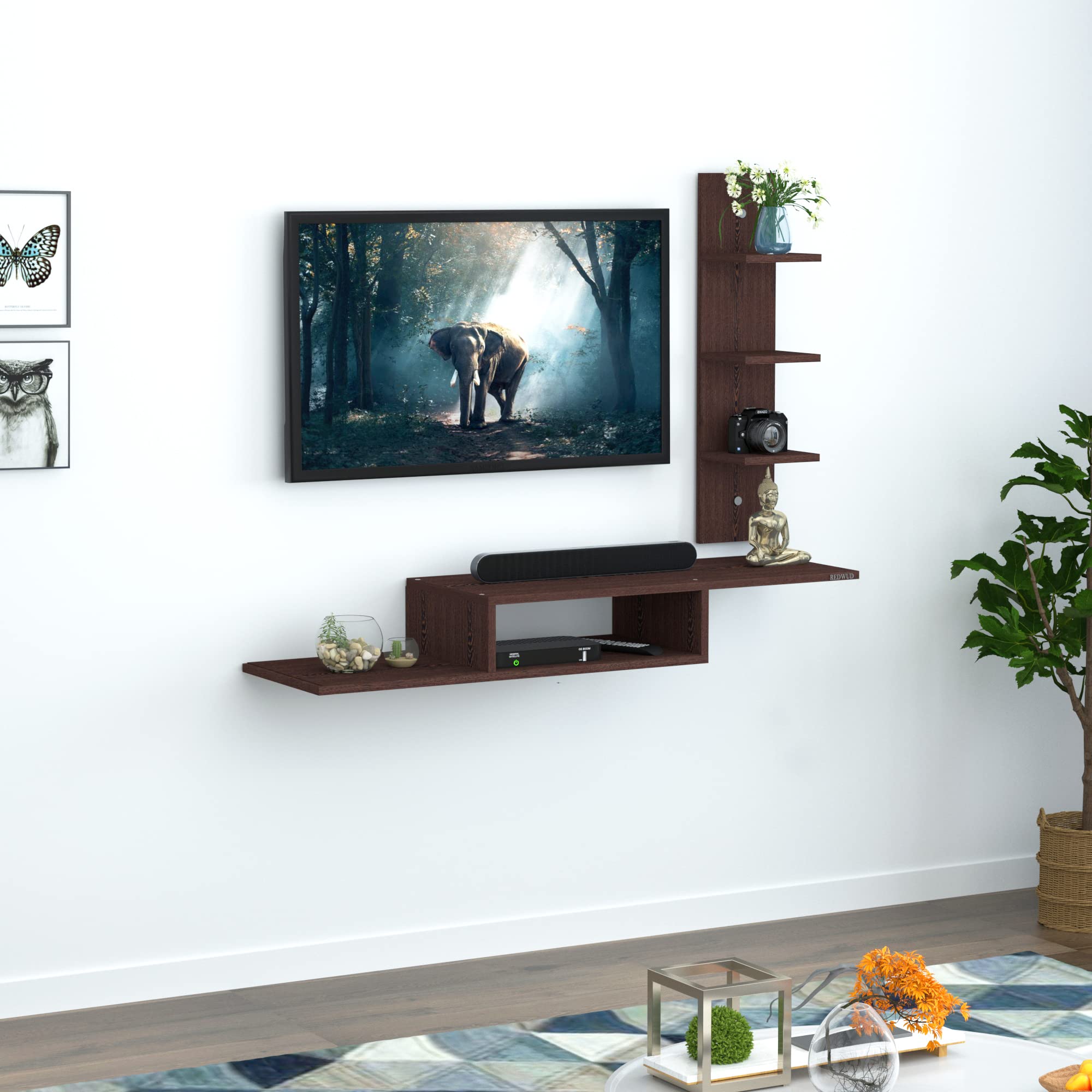 Redwud Thomson Engineered Wood TV Unit/TV Stand/Floor Standing TV Unit/TV Cabinet/TV Entertainment Unit (Wenge) - Ideal for Upto 50"(D.I.Y)-image-46