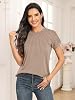 AUTOMET Blusa Mujer Encaje Manga Corta - Plisada Casual de Trabajo para Verano OEKO-TEX STANDARD 100 3